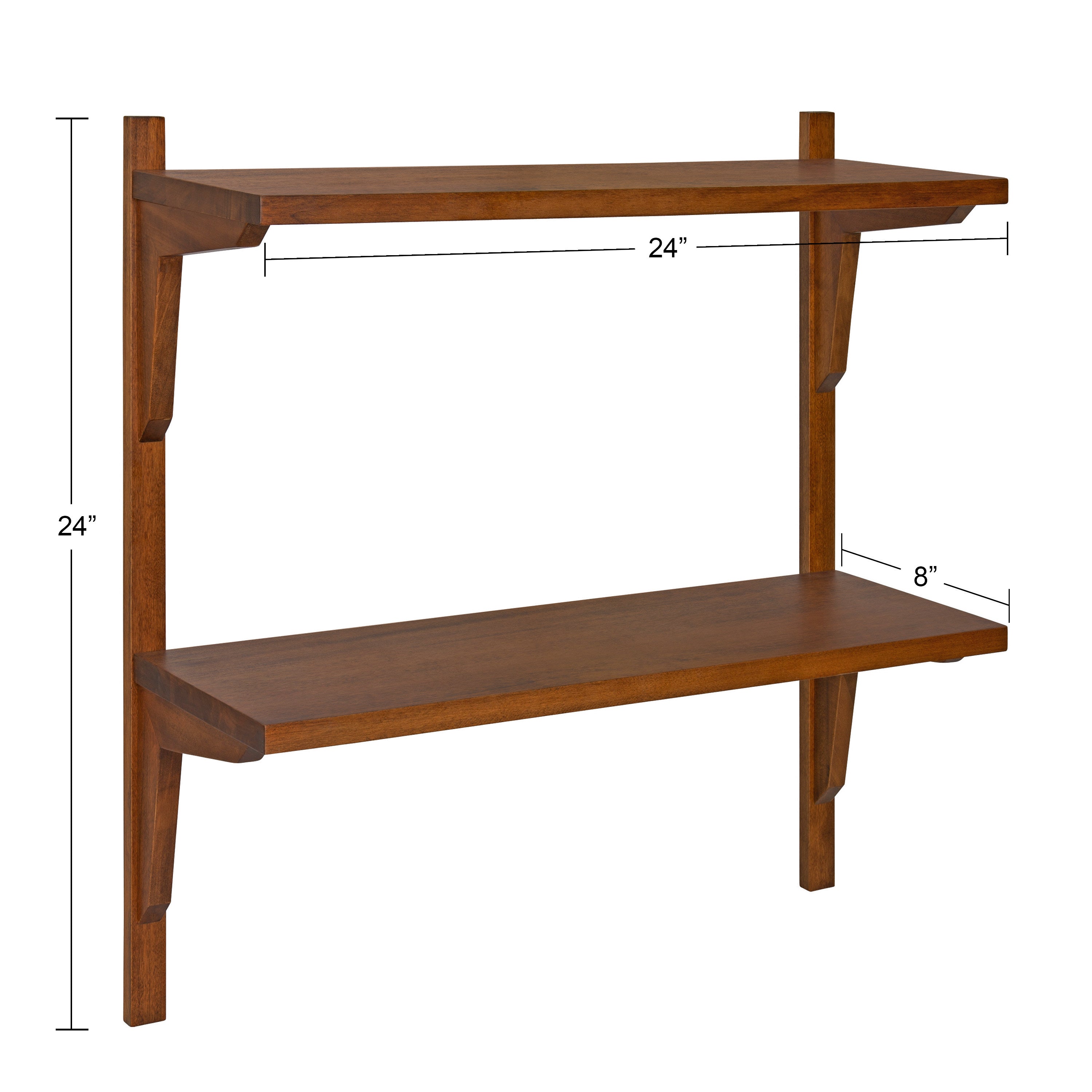 Accent Shelf Walnut Brown 24x8x24 2