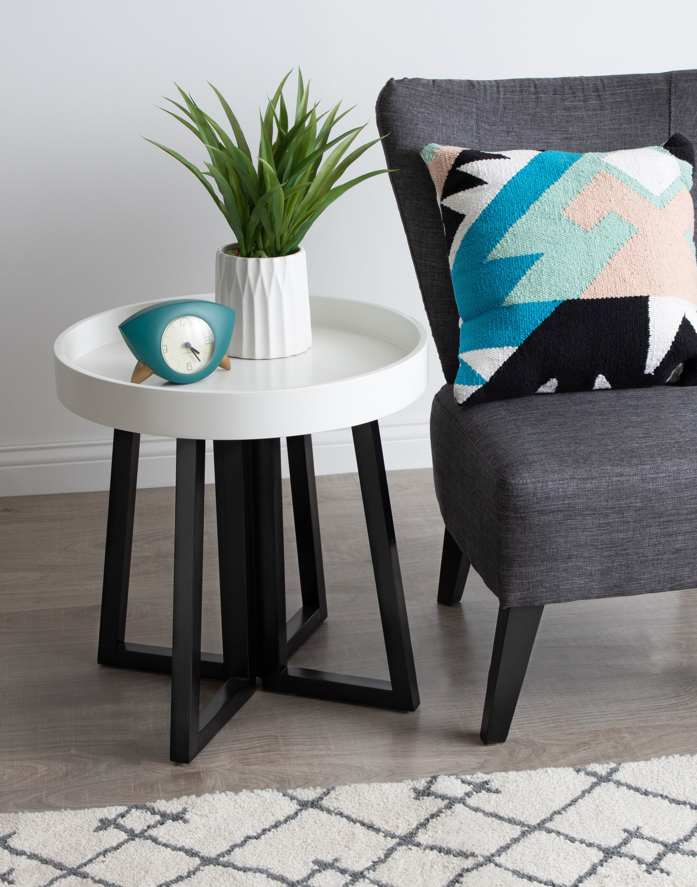 Side Table Black White 20x20x20 6