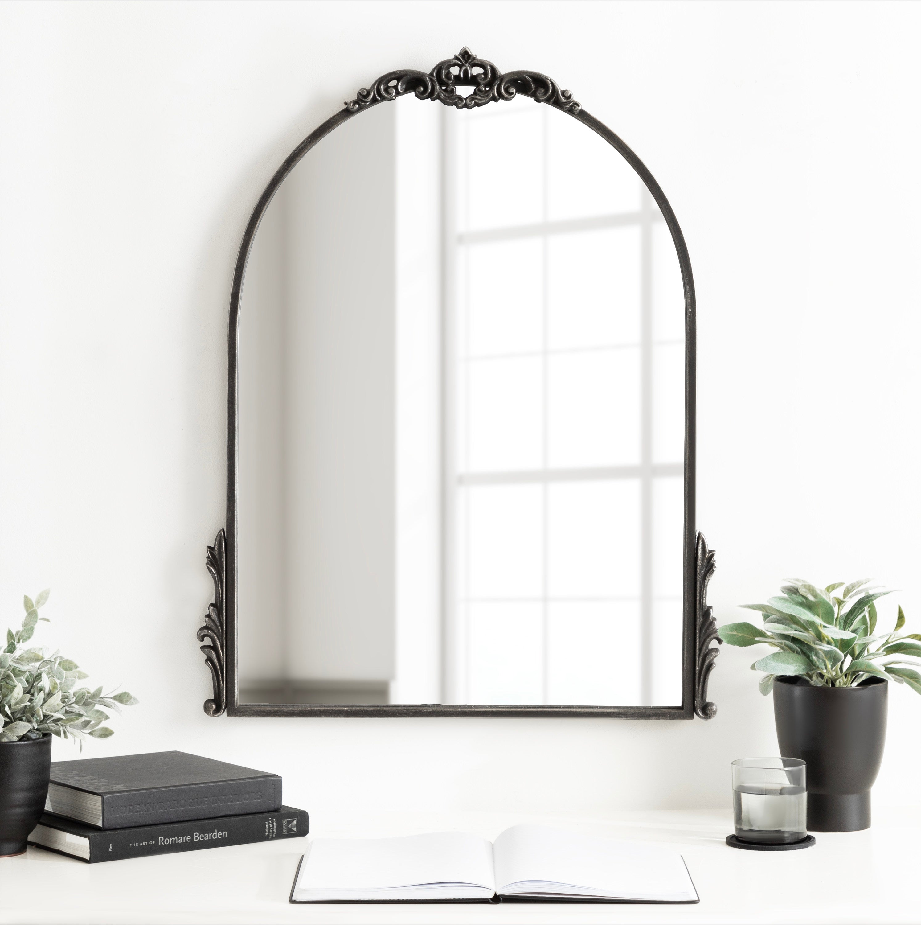 Arch Mirror Black 21x26 7