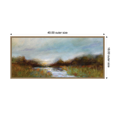 Framed Canvas 40x18 Sylvie Dark Gold 2