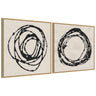 Sylvie Flowing Circle Abstracts - 2 Piece Framed Canvas Art Set by The Creative Bunch Studio