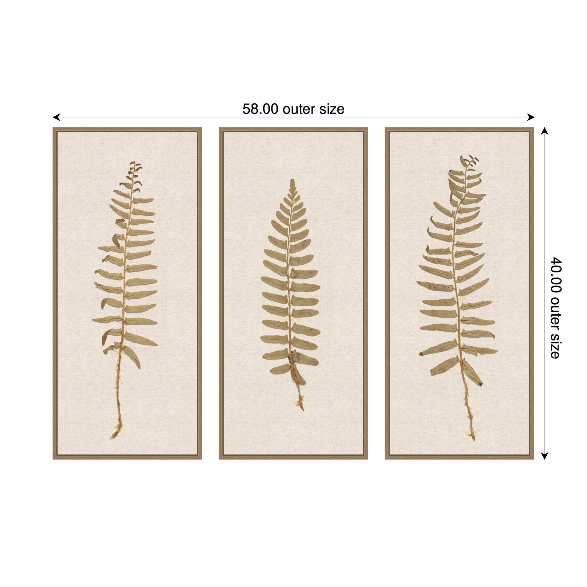 Art Set 3 Piece Set 18x40 Sylvie Dark Gold 2