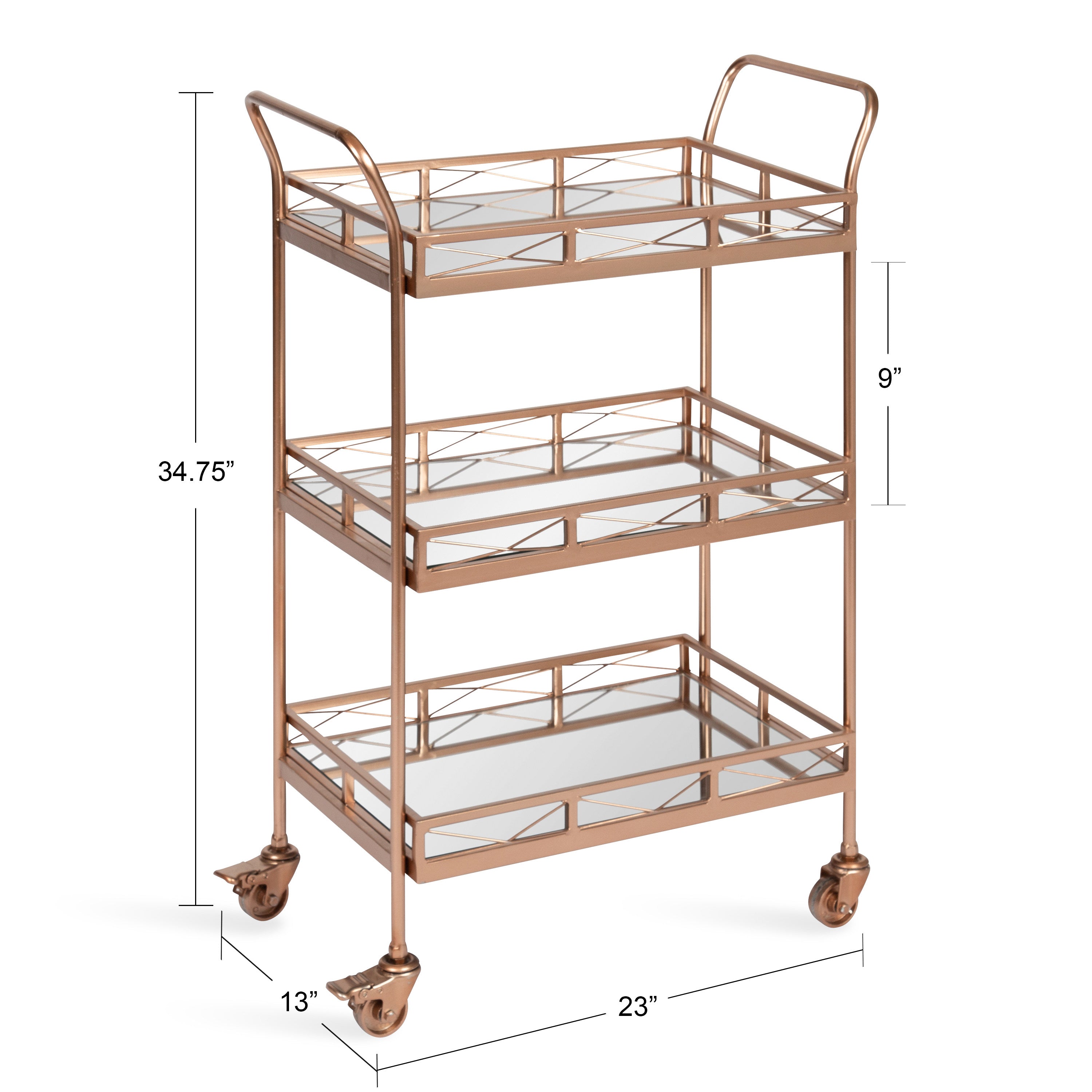 Bar Cart 23x13x35 Rose Gold 2