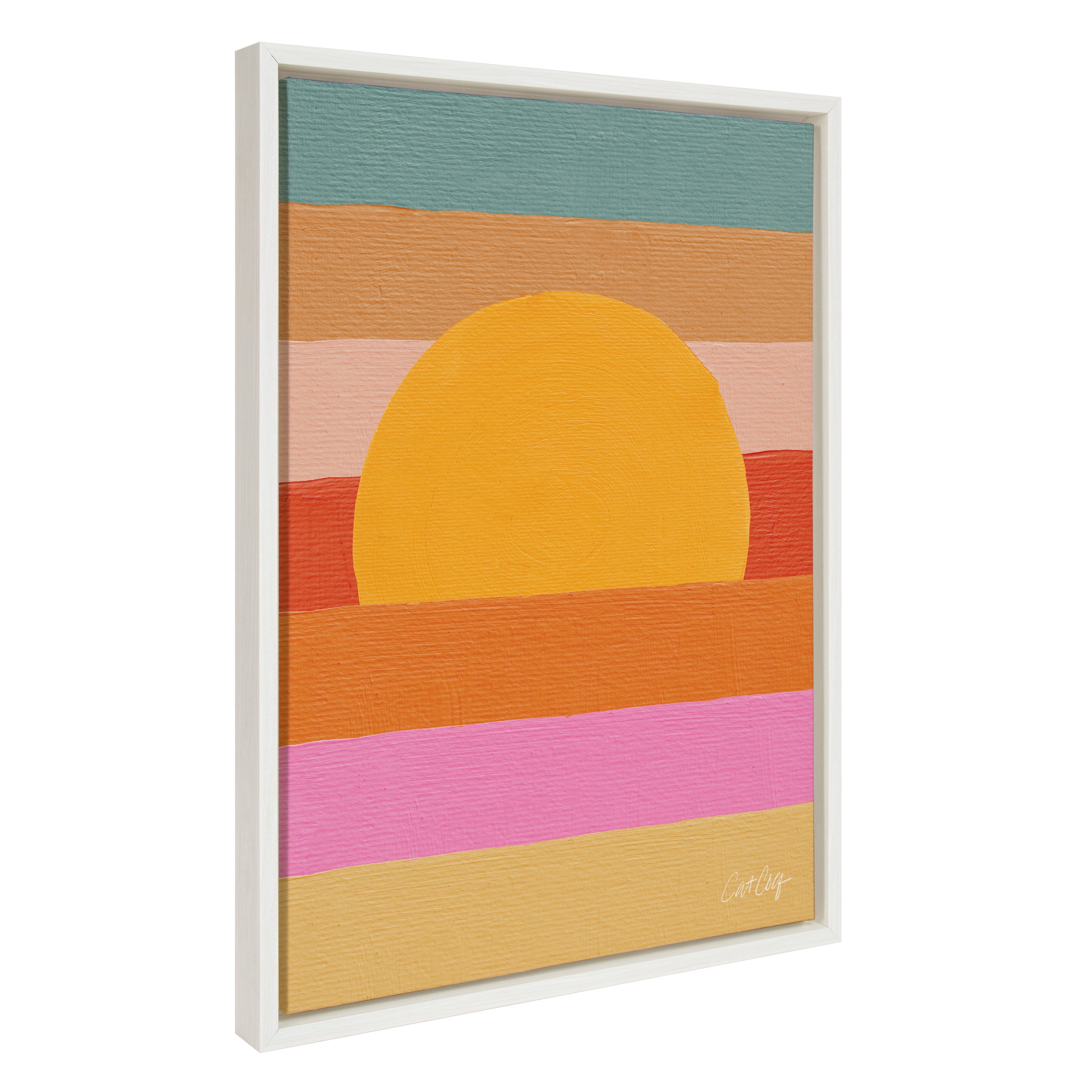 Sylvie Sunset Waves Framed Canvas by Cat Coquillette