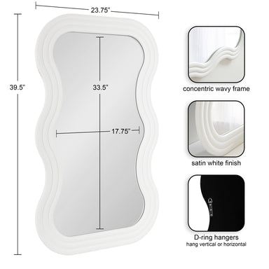 Scallop Mirror White 24x40 2