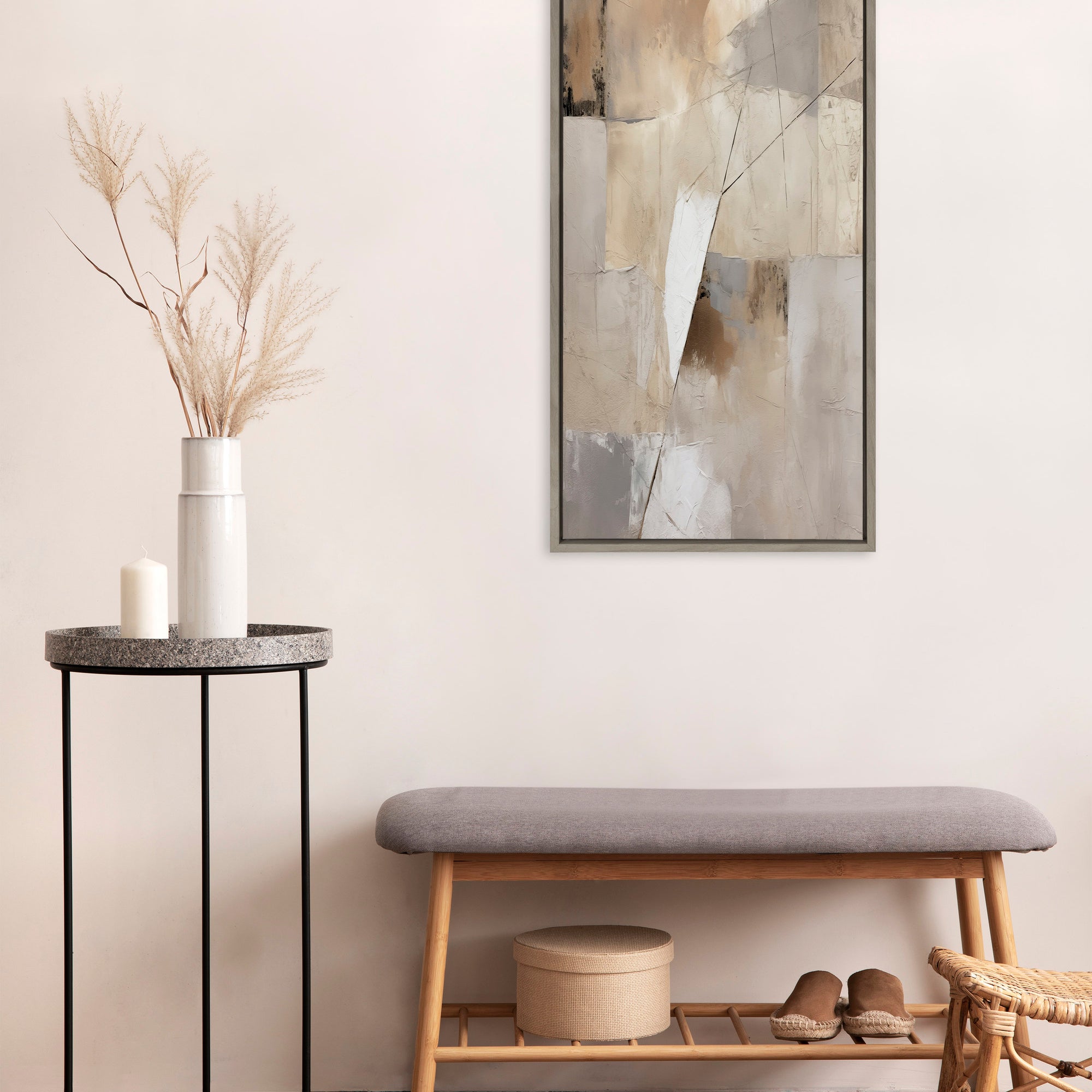 Framed Canvas 18x40 Sylvie Graywash 5