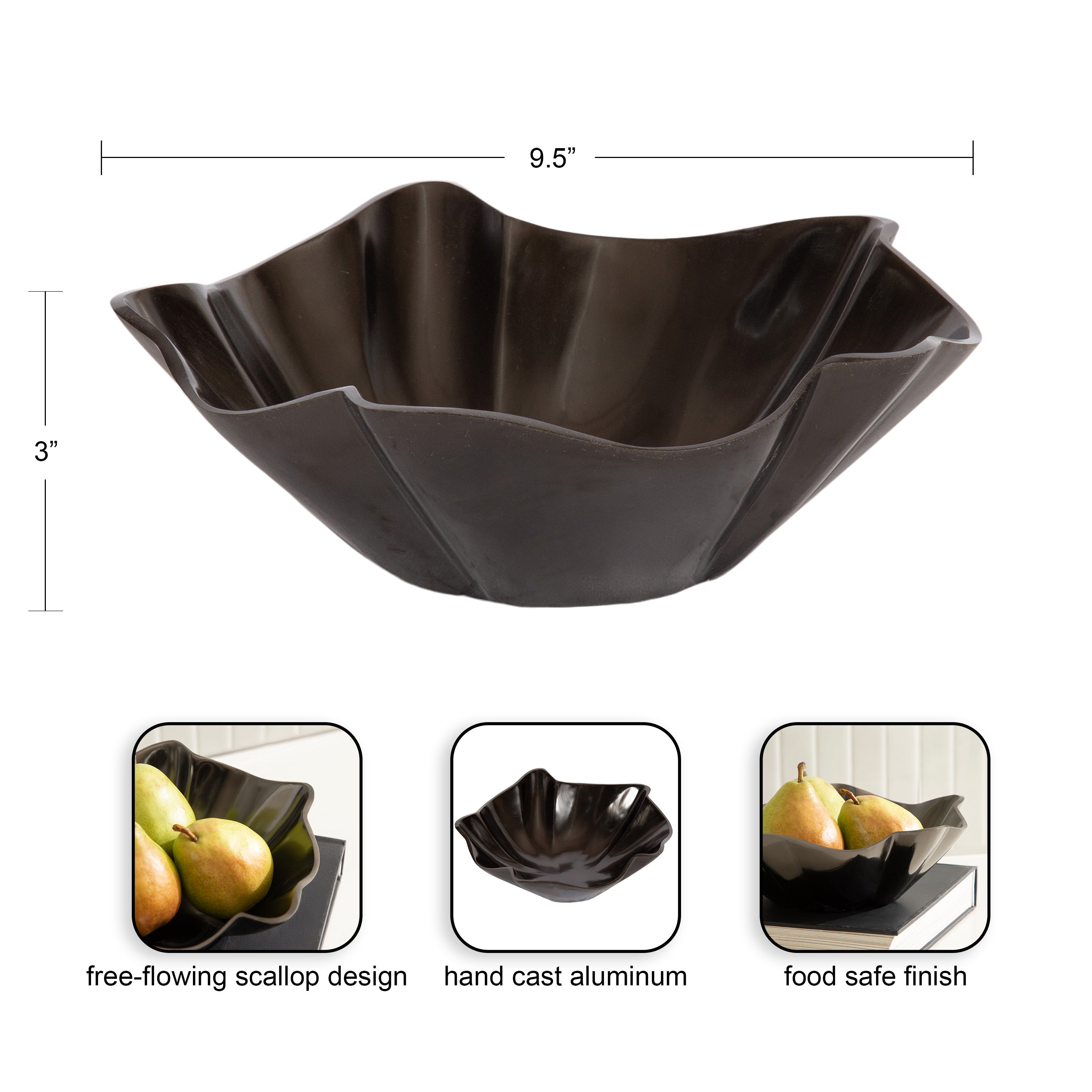 Serving Bowl Pewter 10" diameter 2
