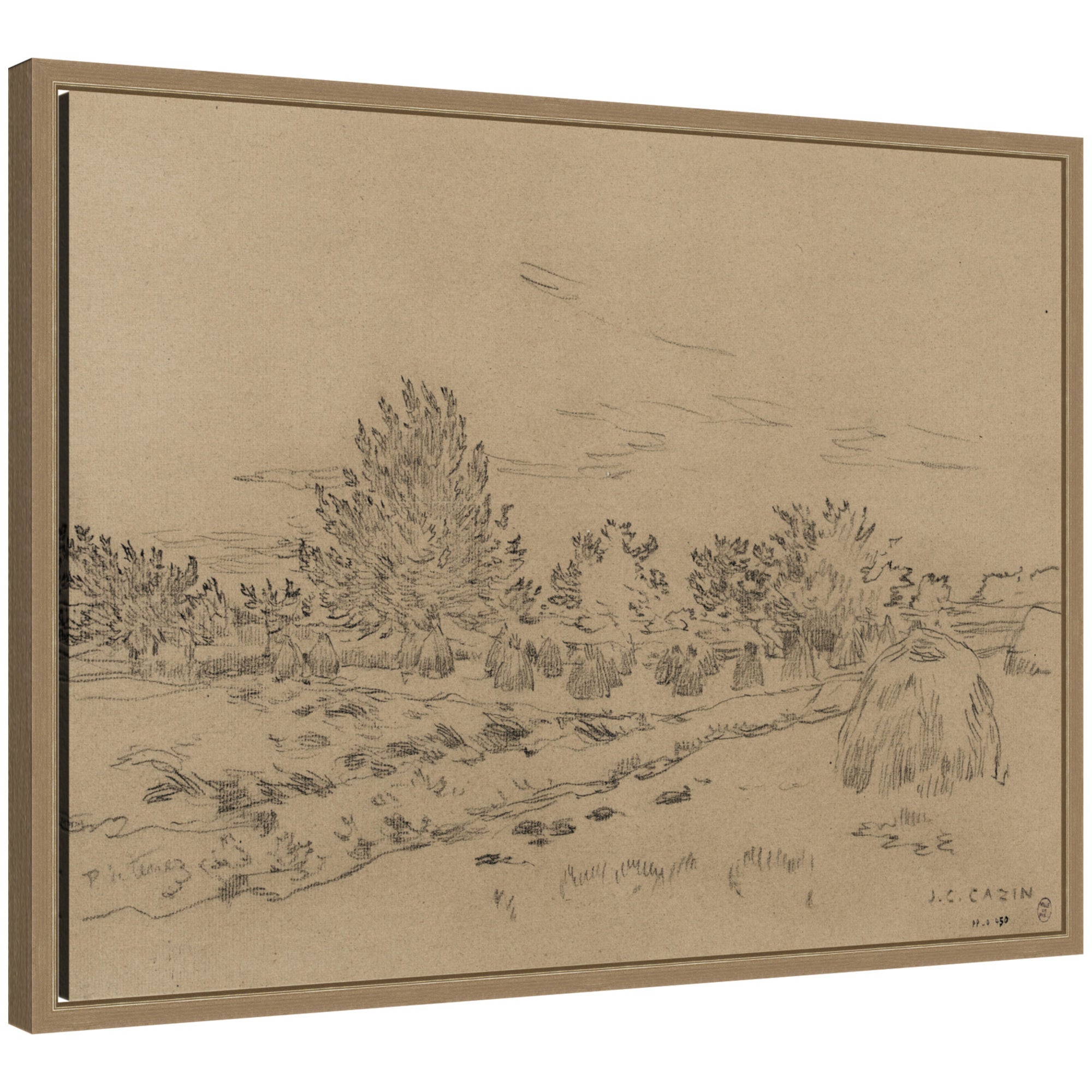 Framed Canvas 24x18 Sylvie Dark Gold 1
