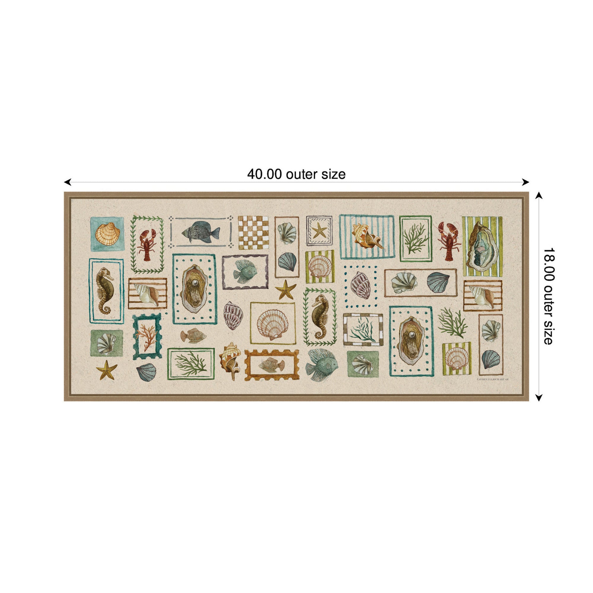 Framed Canvas Sylvie Dark Gold 40x18 2