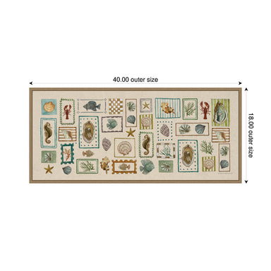 Framed Canvas Sylvie Dark Gold 40x18 2