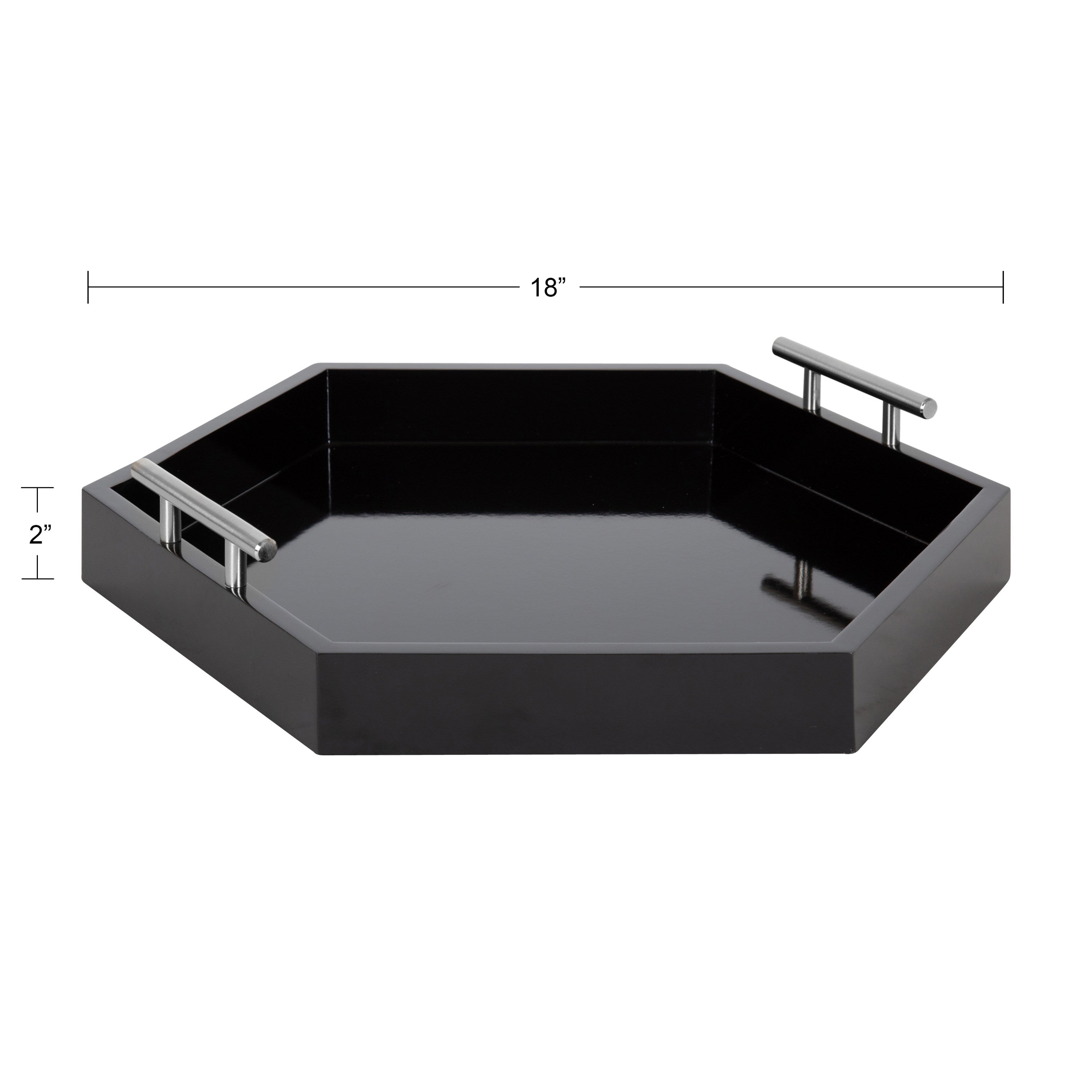 Single Tray Black Silver 18x18 4