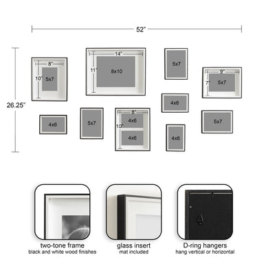Frame Box Set Black White 10 Piece 2