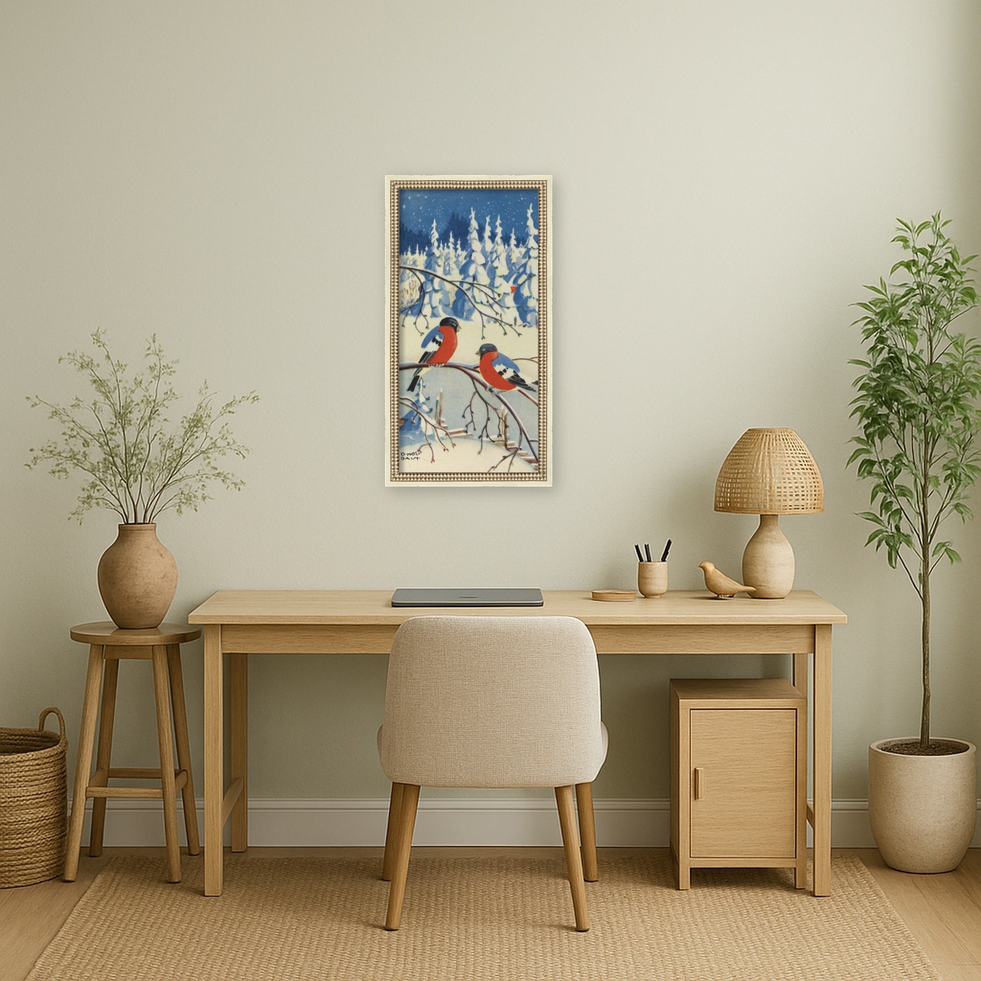 Mounted Canvas Castellan Distressed White 14x26 5