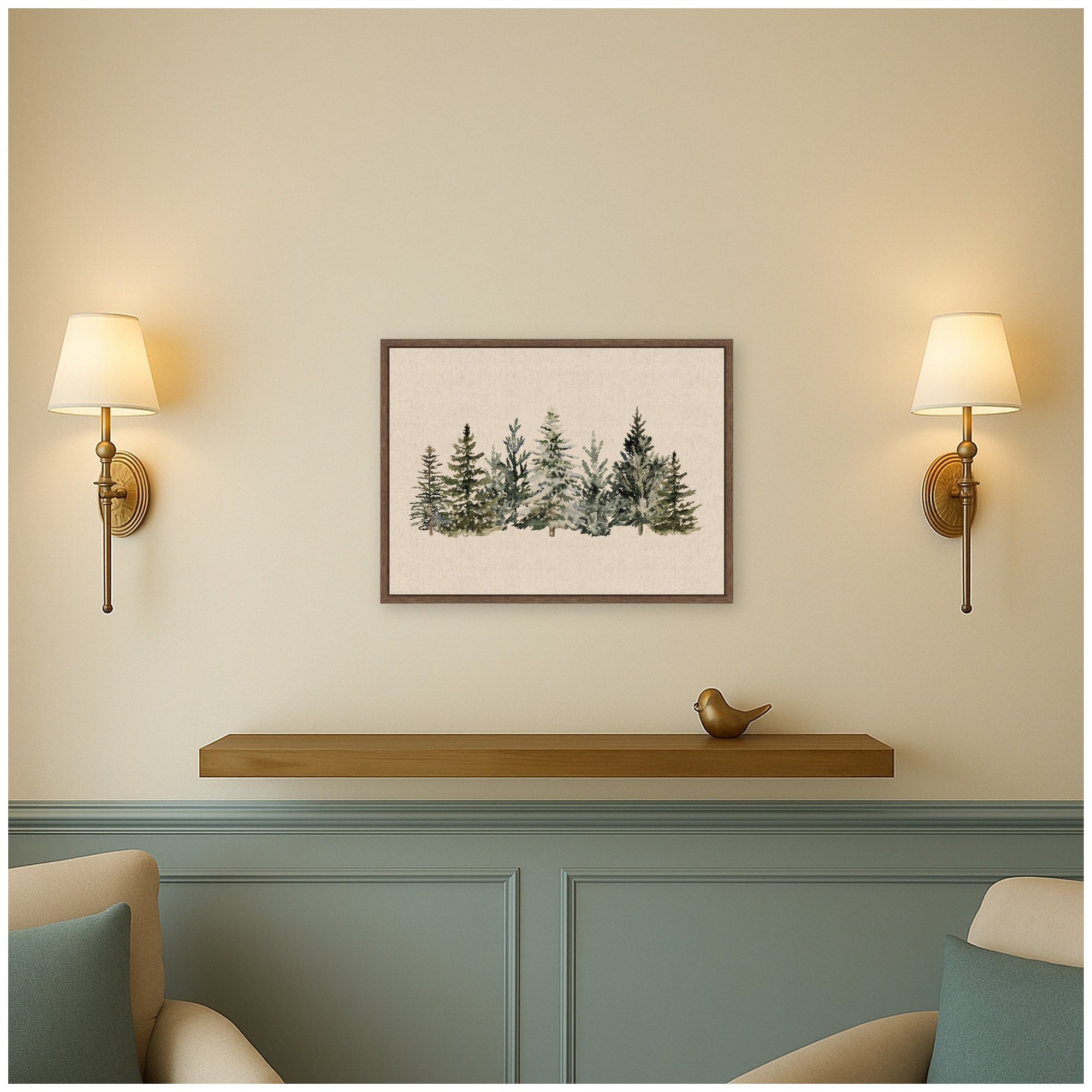 Framed Canvas Sylvie Walnut 24x18 6