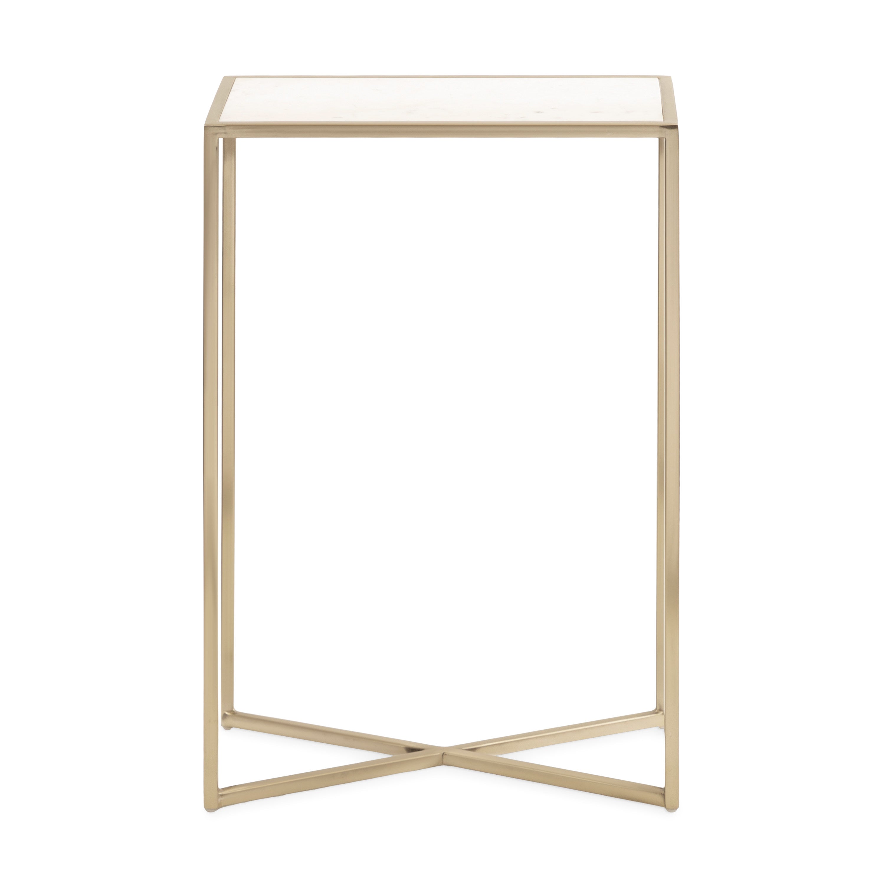 Side Table White Gold 16x8x24 4