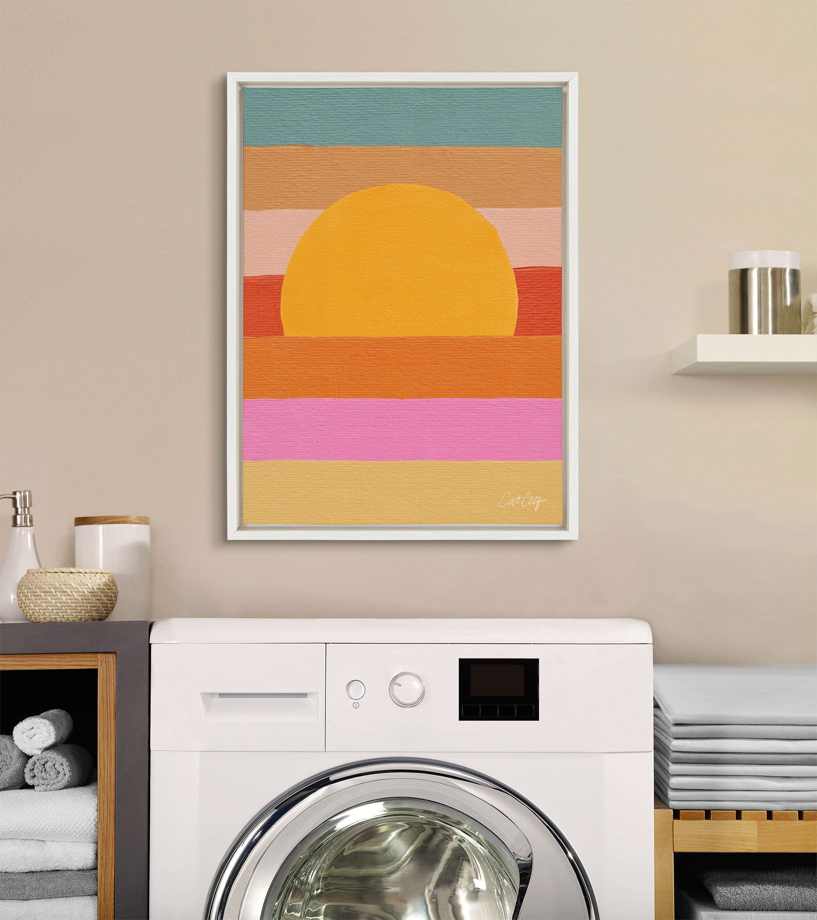 Sylvie Sunset Waves Framed Canvas by Cat Coquillette
