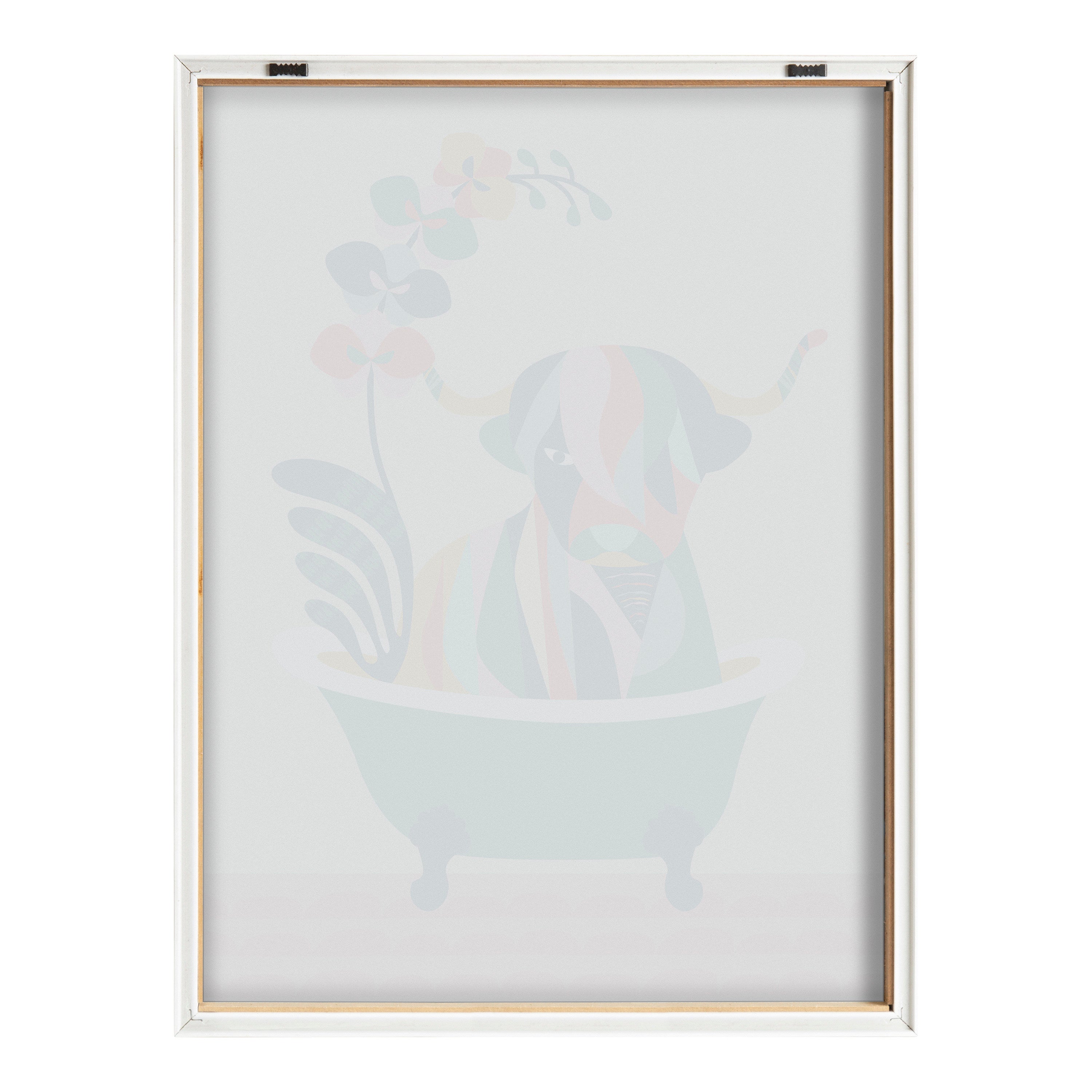 Blake Mid Century Modern Cow in Bathtub Framed Printed Glass by Rachel Lee of My Dream Wall