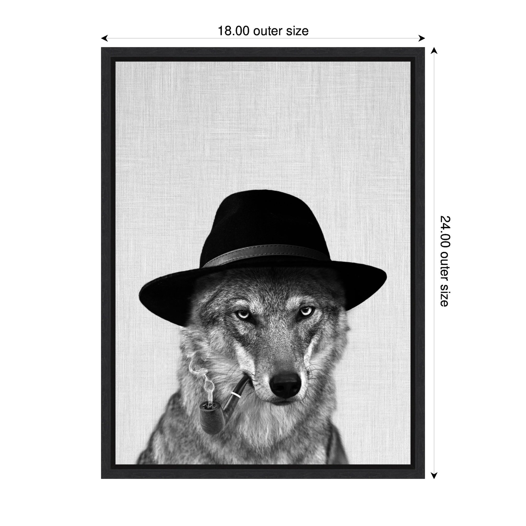 Sylvie Minimalist Wolf  Woody Hutson Framed Canvas by Simon Te of Tai Prints
