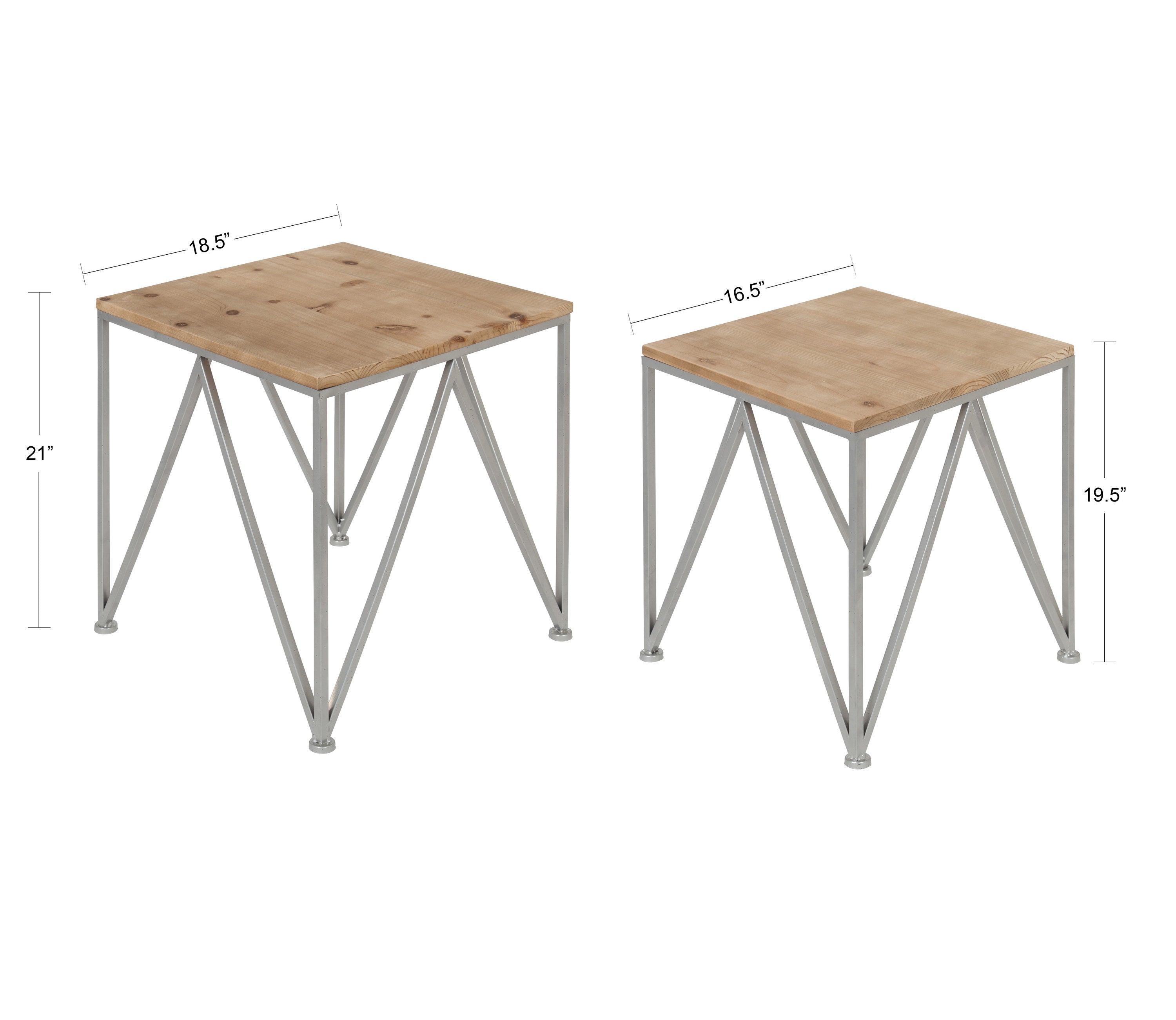 Nesting Table Silver 2 Piece 4