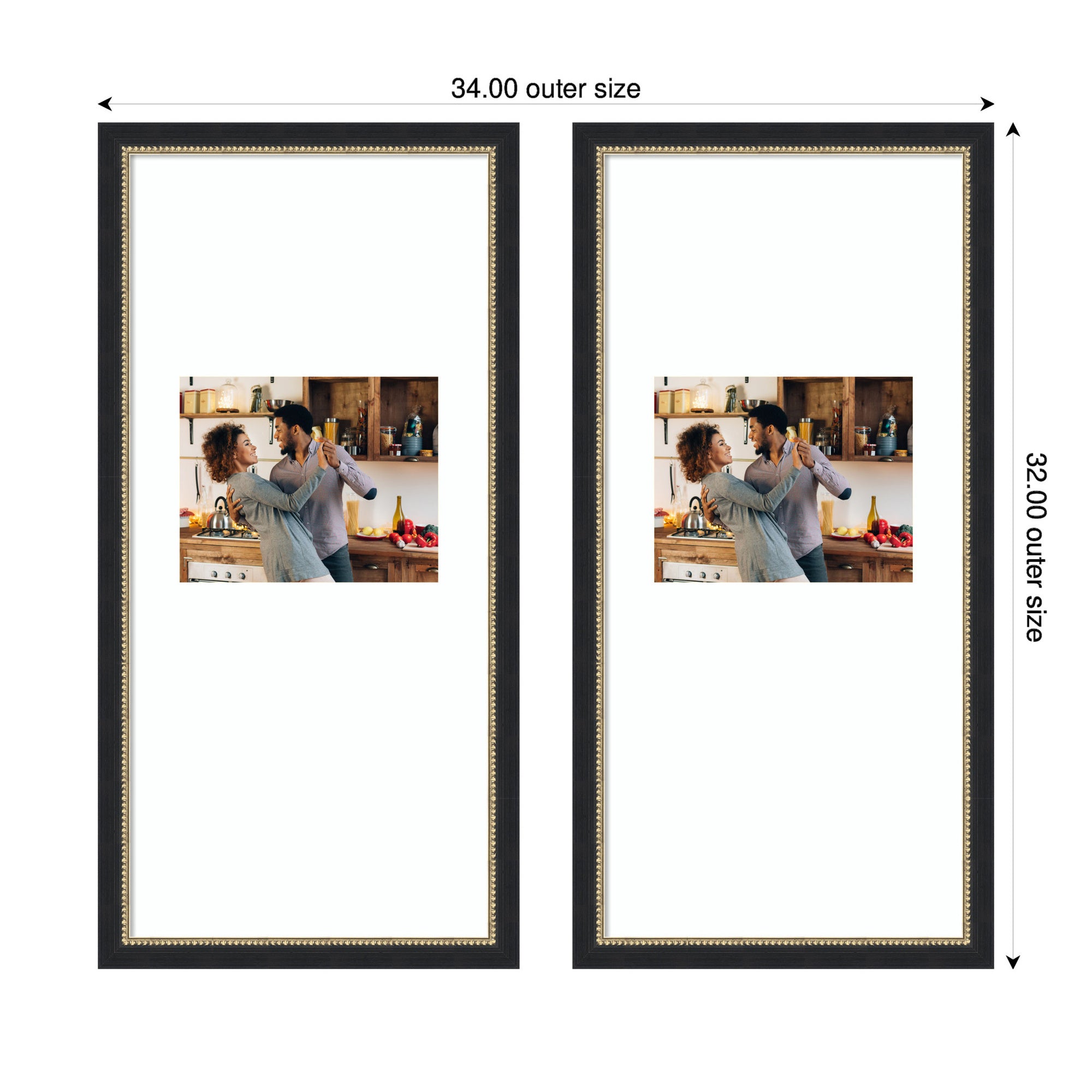 Wall Frame Belmont Black 14x30 matted to 8x10 2