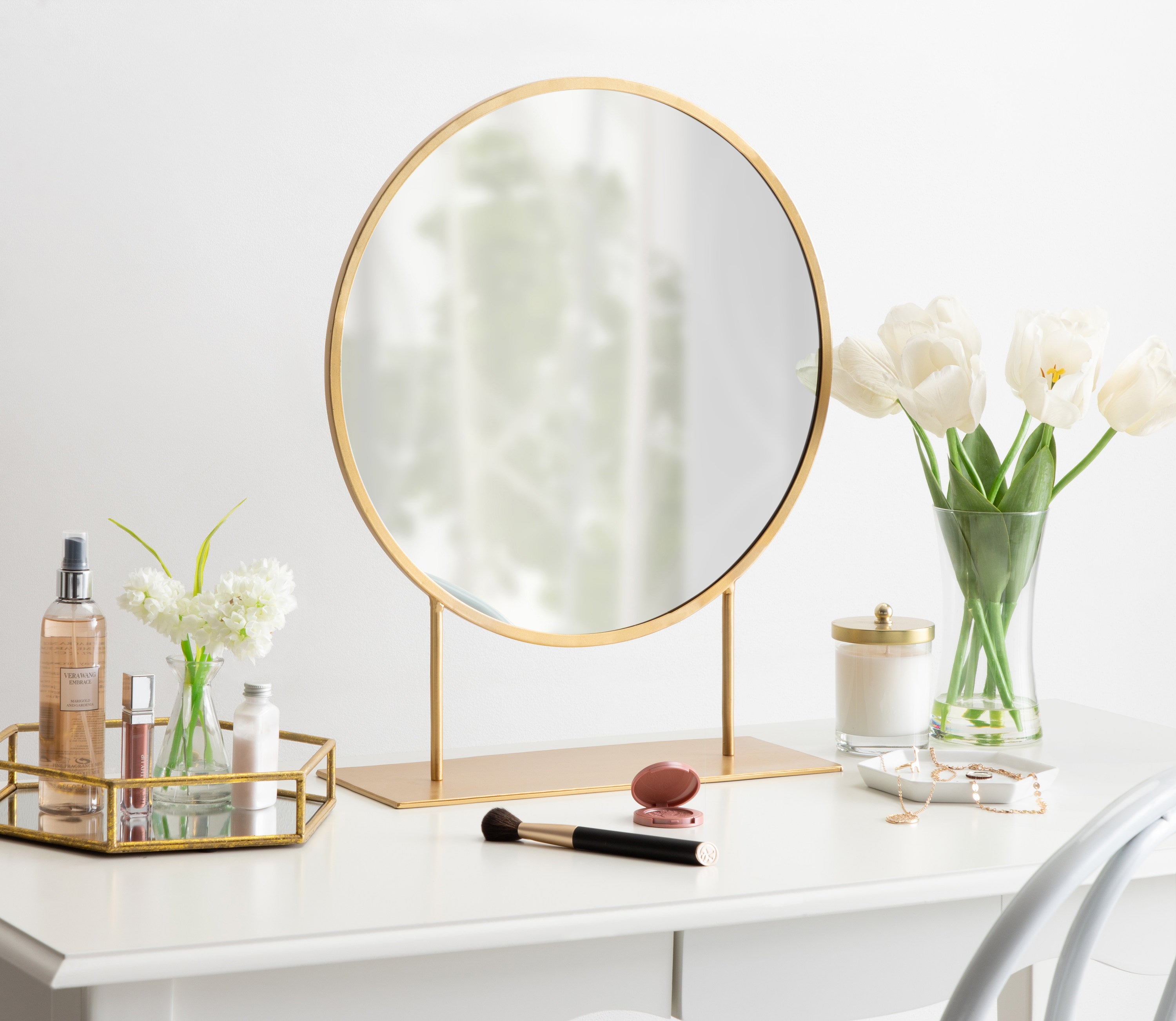 Tabletop Mirror Gold 18x22 5