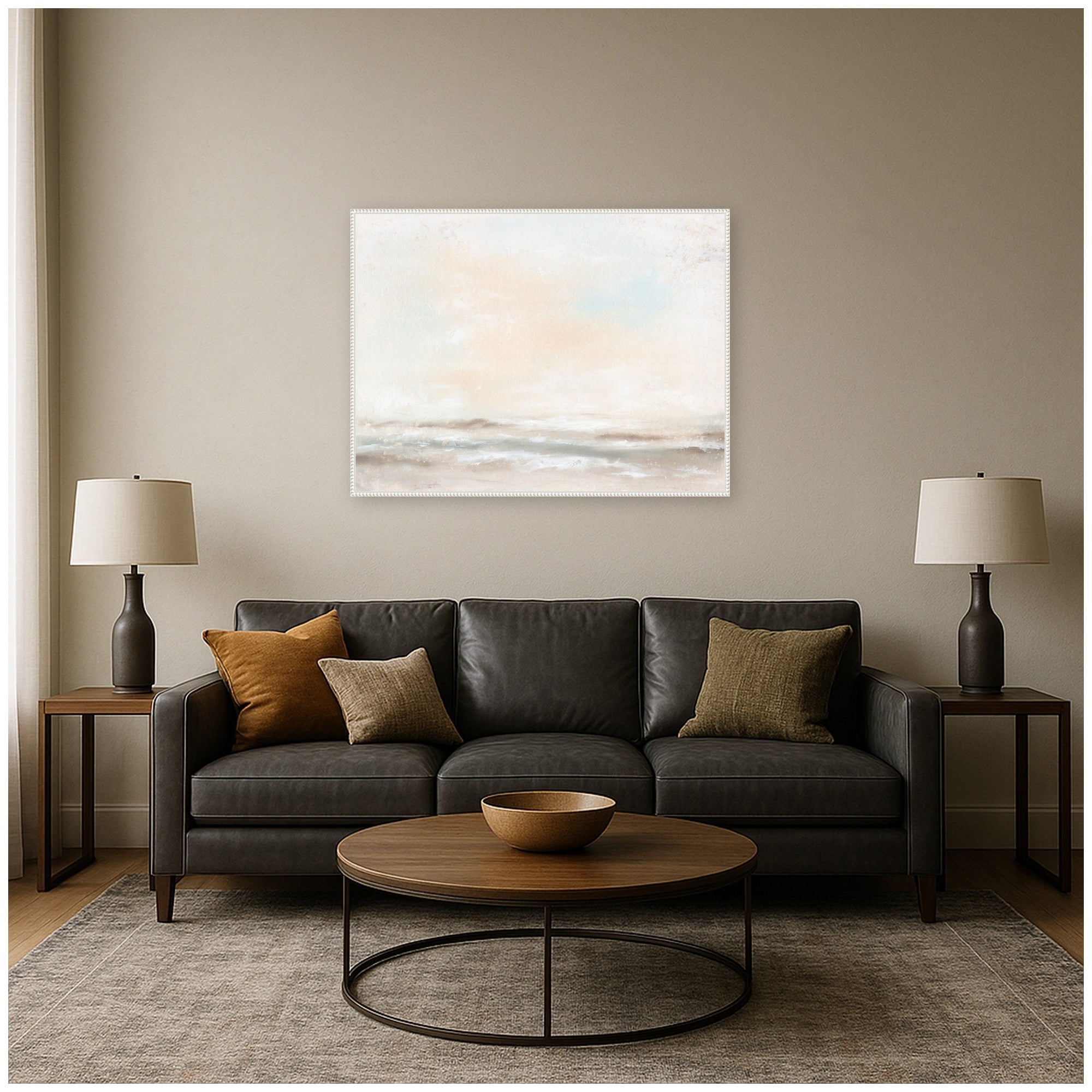 Framed Canvas 42x32 Sylvie Beaded White 5