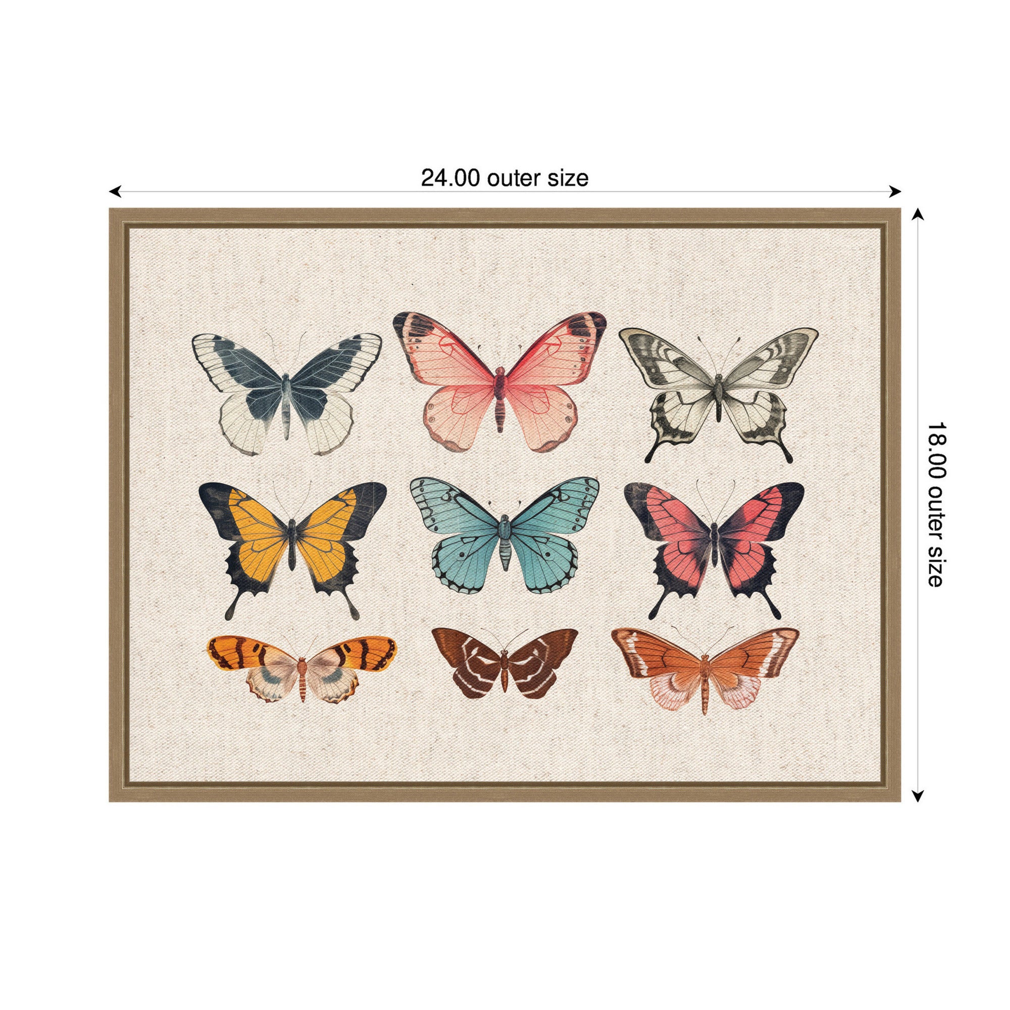 Framed Canvas Sylvie Dark Gold 24x18 2