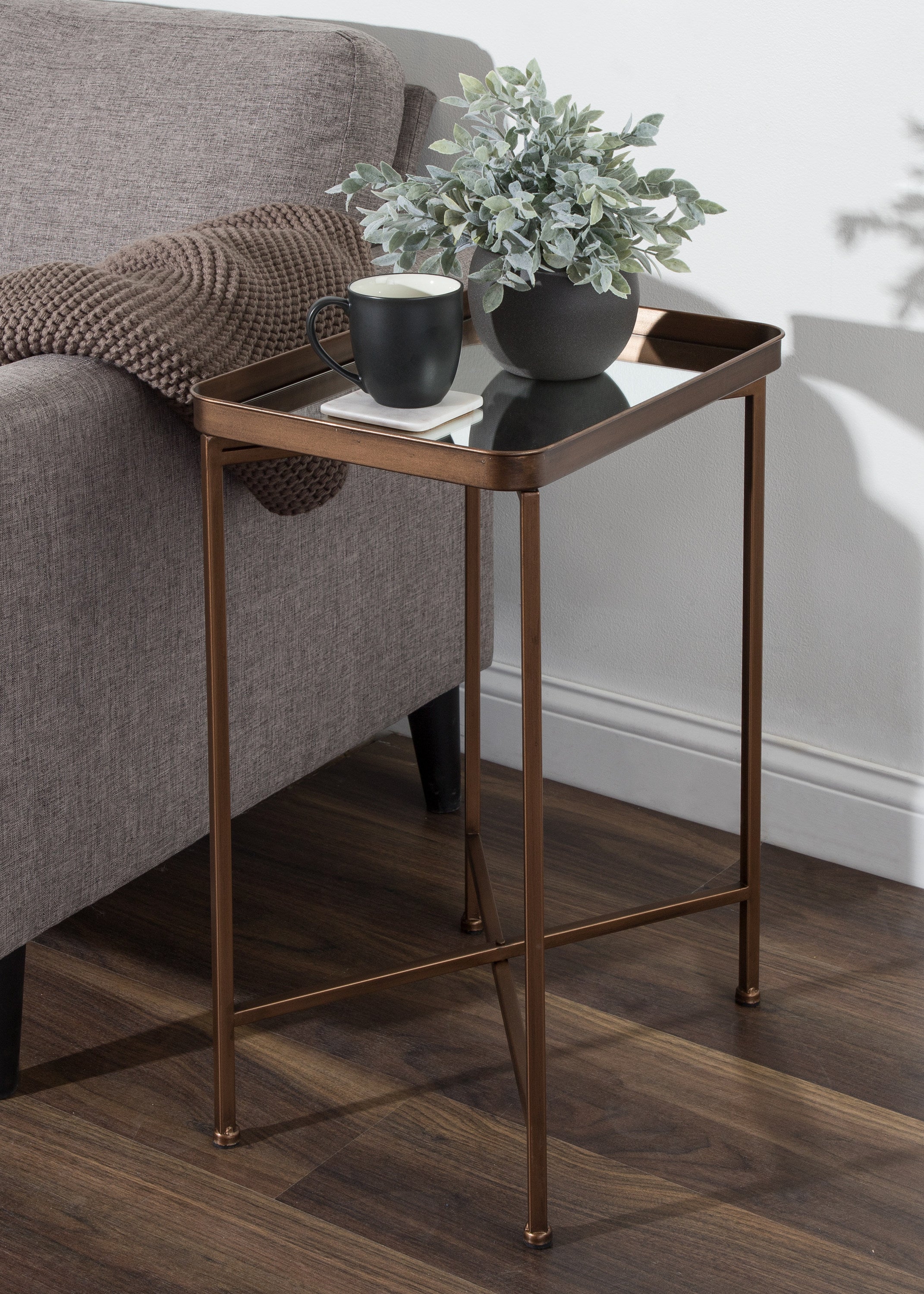 Side Table Bronze 18x12x26 6