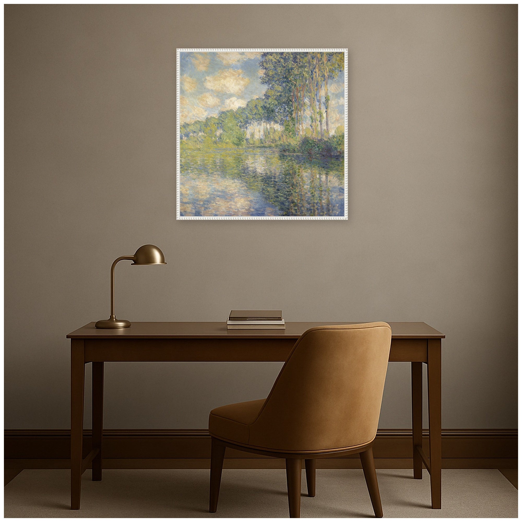 Framed Canvas 30x30 Sylvie Beaded White 7