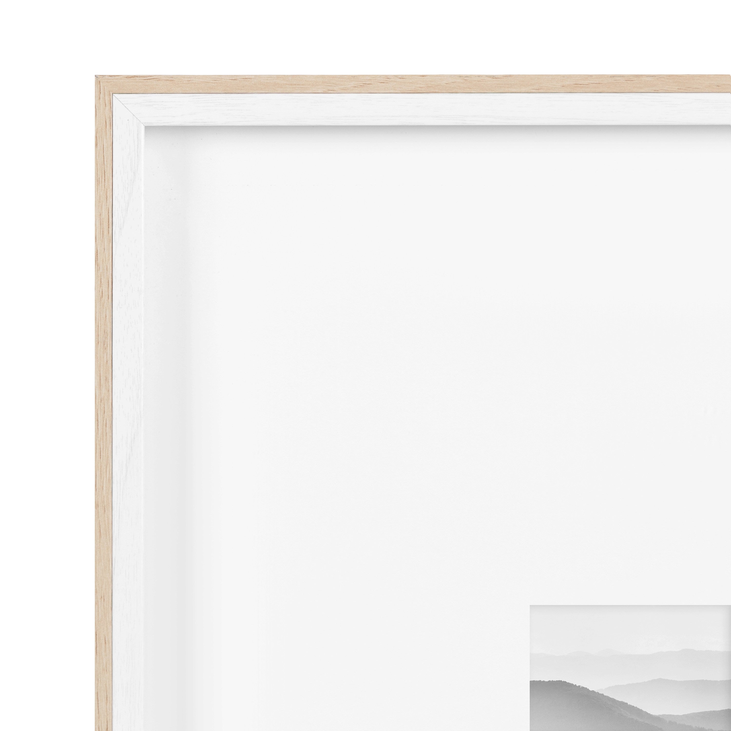 Wall Frame 16x20 matted to 8x10 White Natural 3