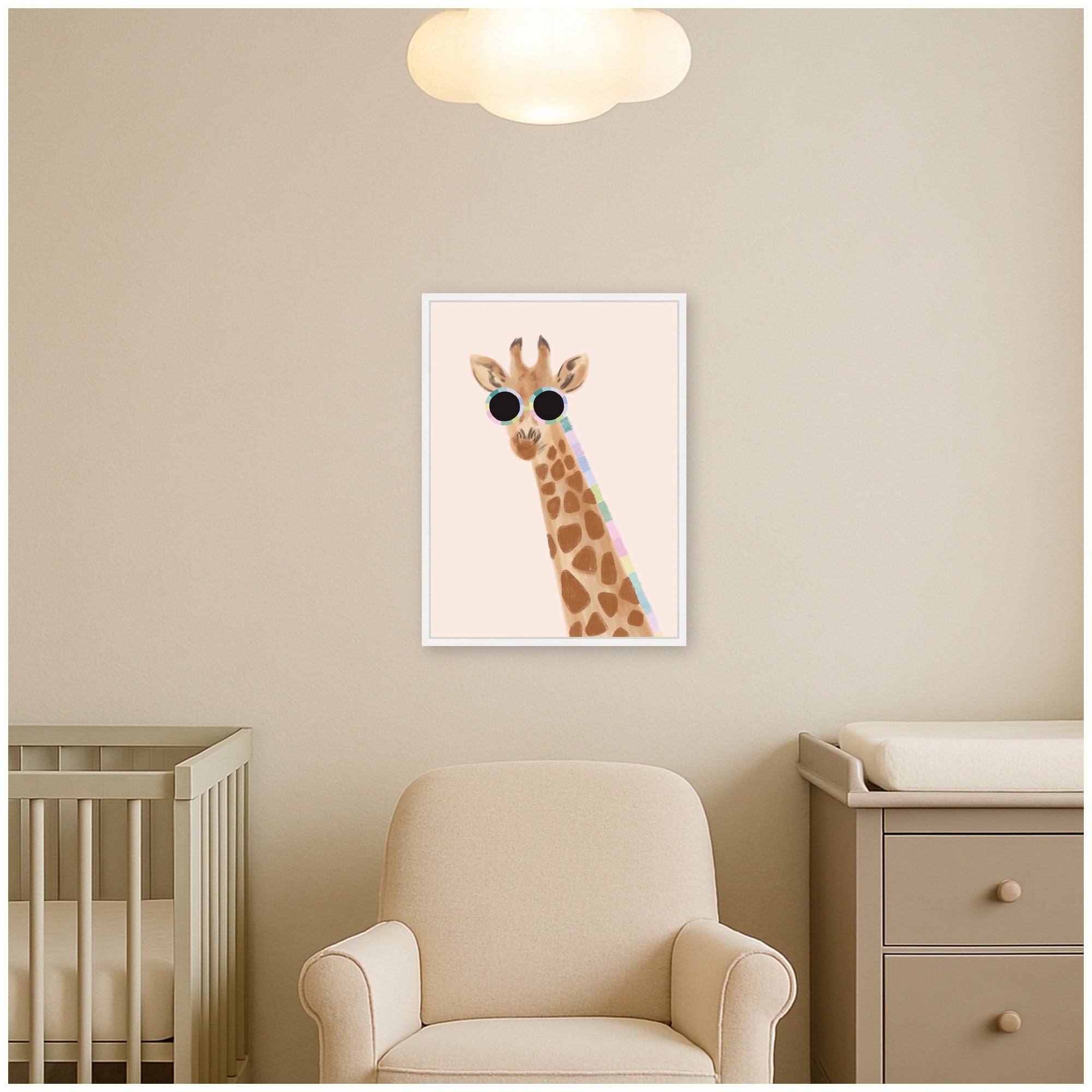 Playful Giraffe by Aislinn Simmonds Duchess Plum Framed Canvas Wall Art Print