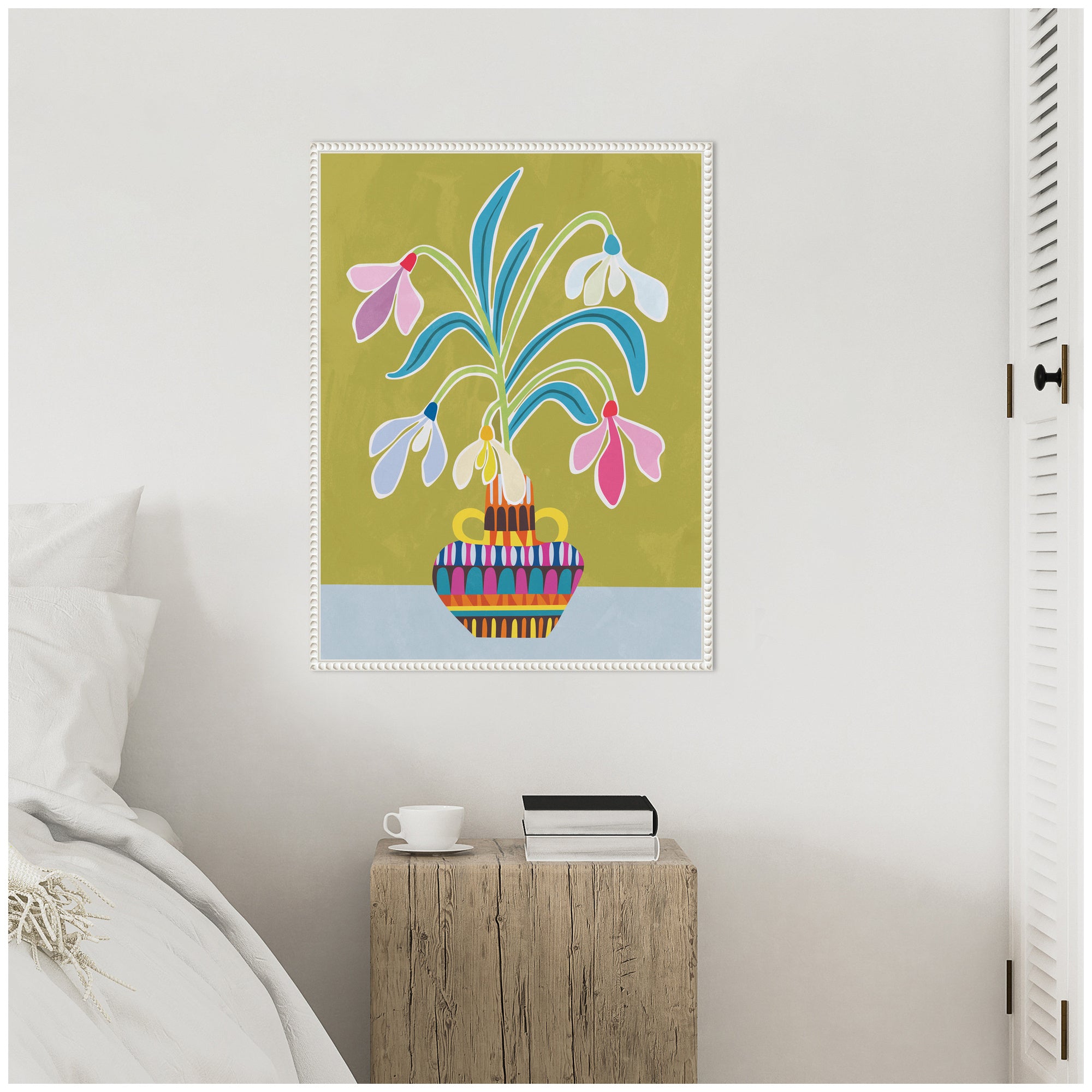 Sylvie Snowdrops the January Birth Flower Framed Canvas by Rachel Lee