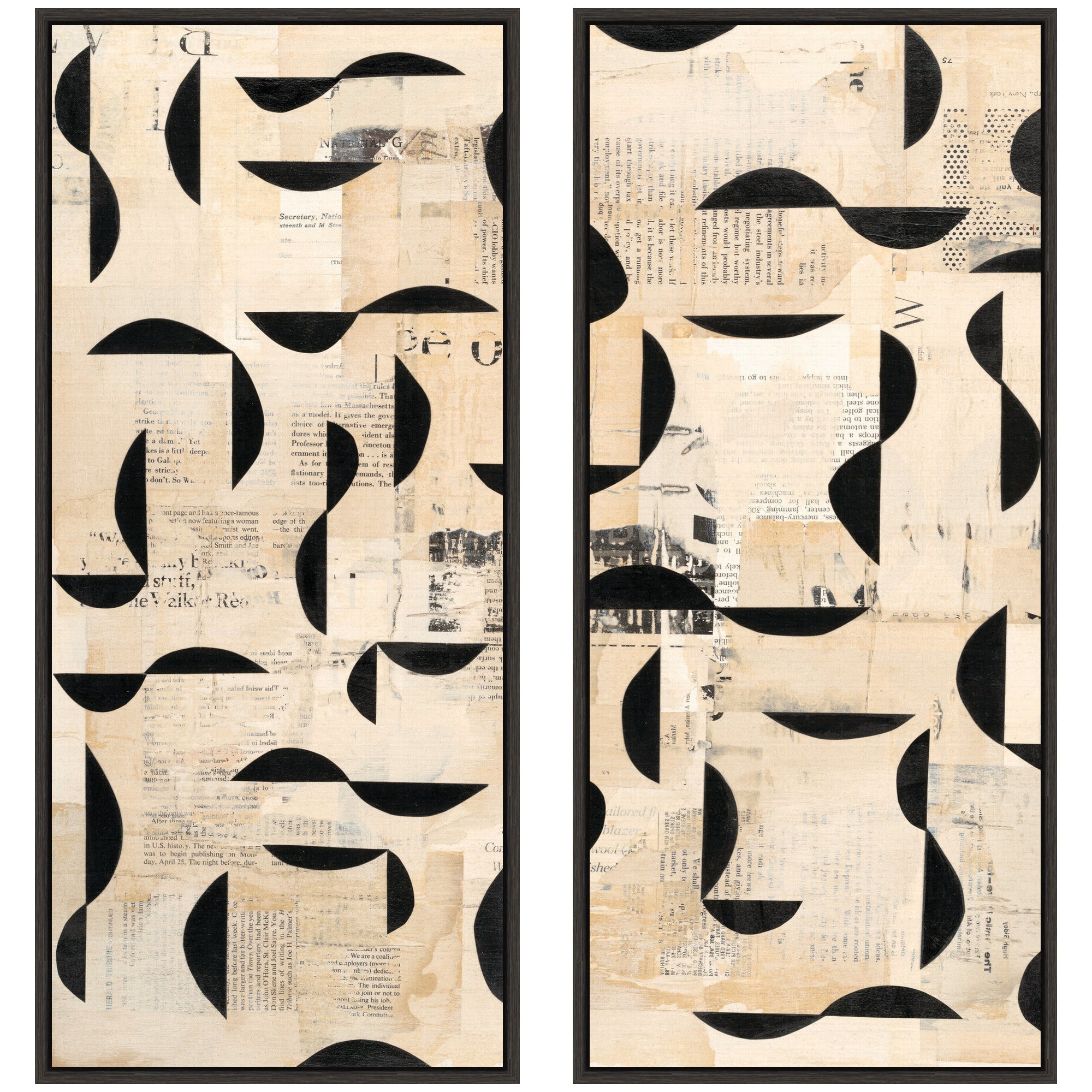 Half Moon Bay Panel 2 Piece Framed Canvas Wall Art Set by Felicia Dadak