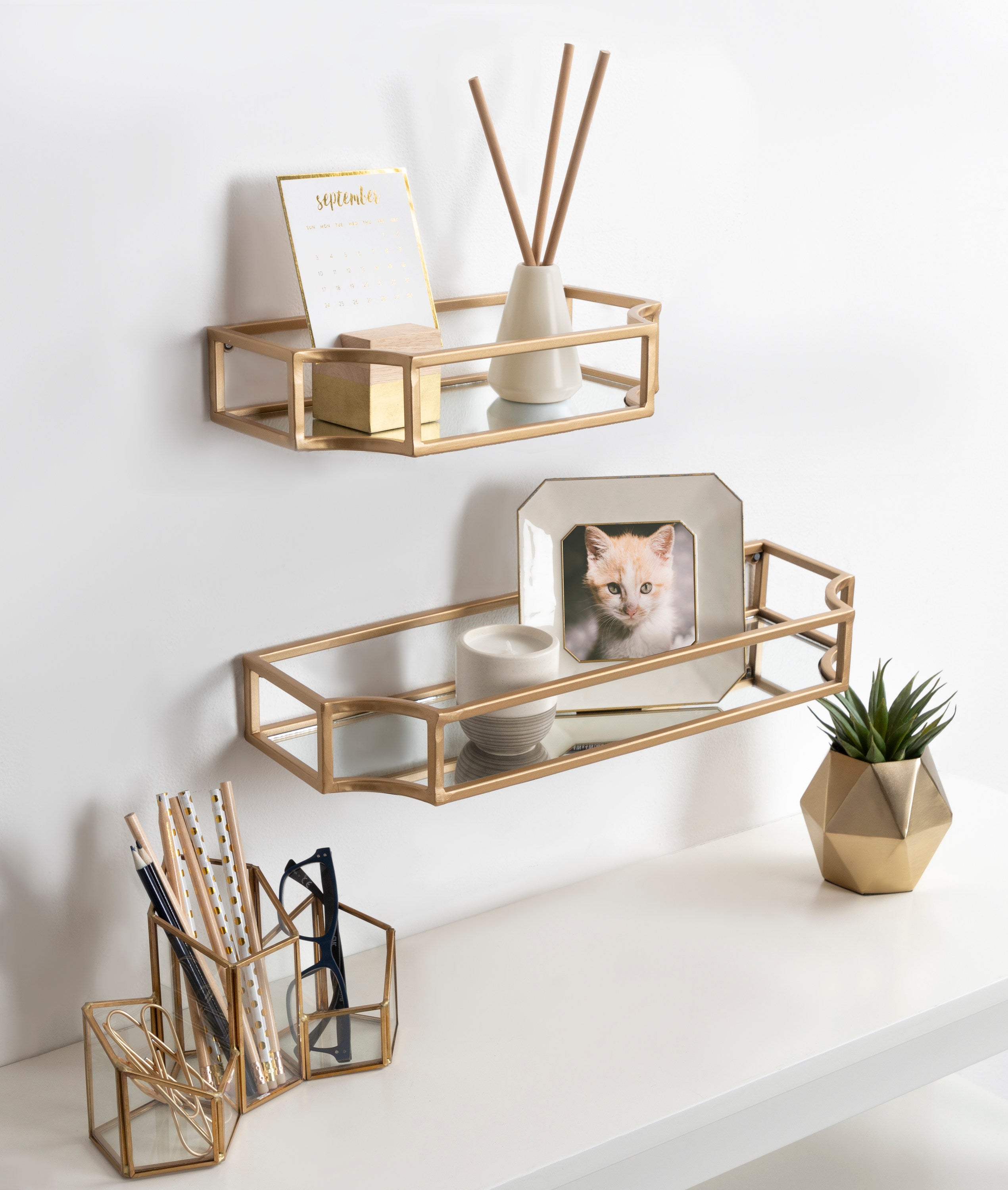 Floating Shelf Gold 2 Piece 8