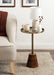 Side Table Gold Walnut Brown 14x14x24 6