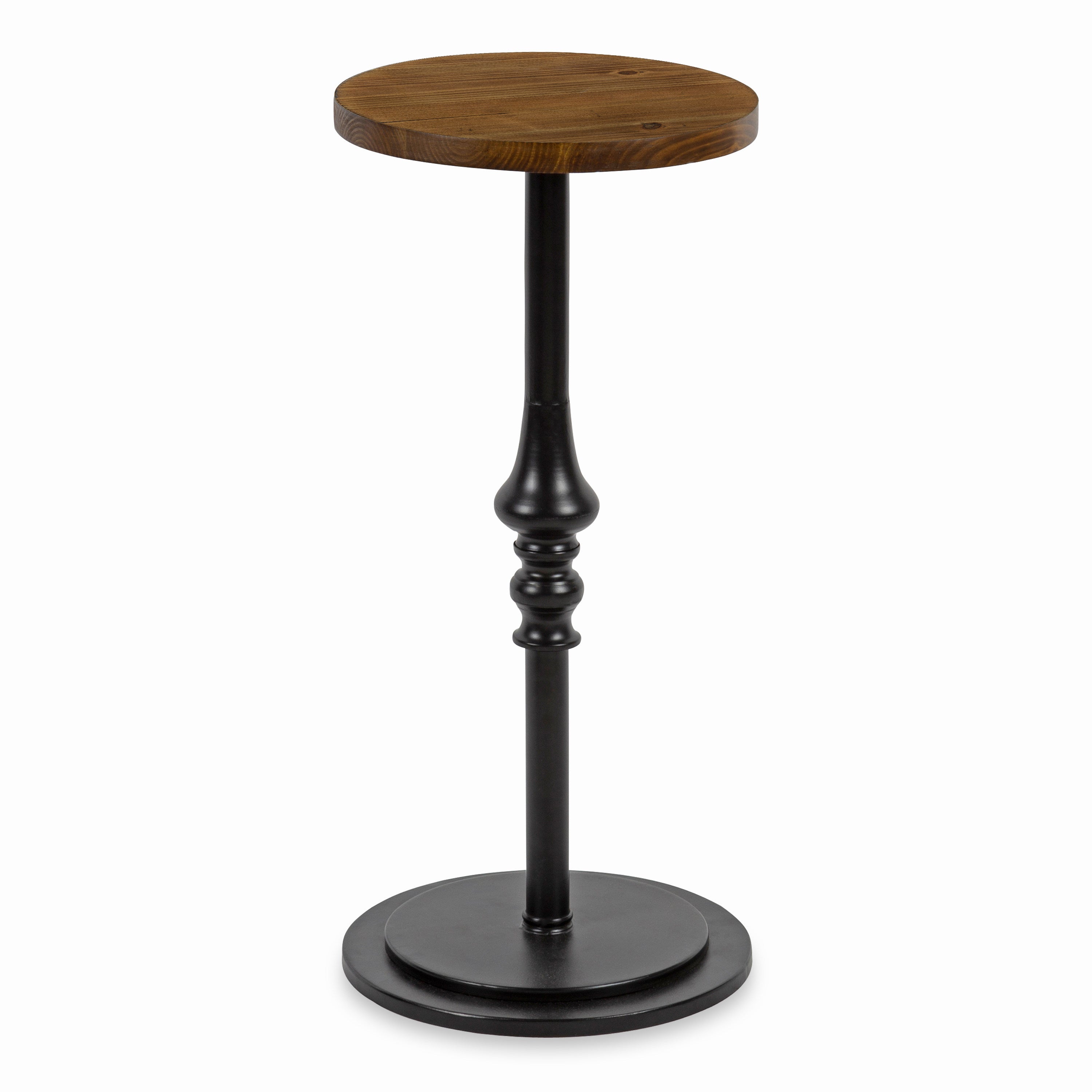 Drink Table Rustic Brown Black 12x12x26 1