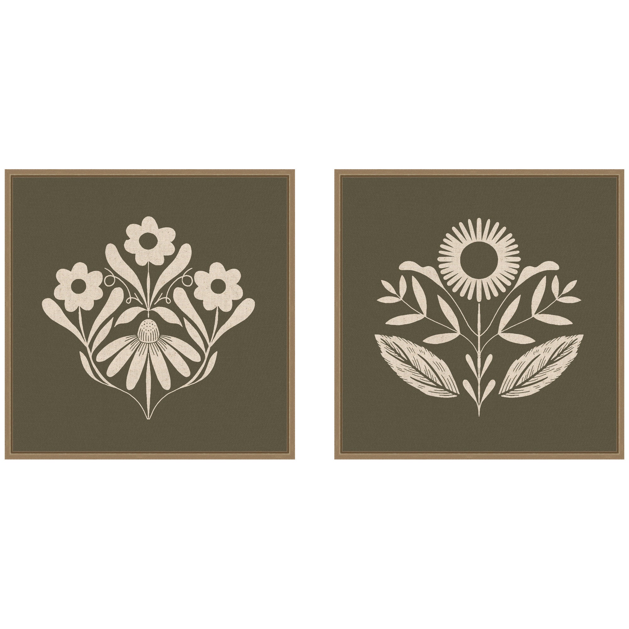 Art Set 2 Piece Set 22x22 Sylvie Dark Gold 1