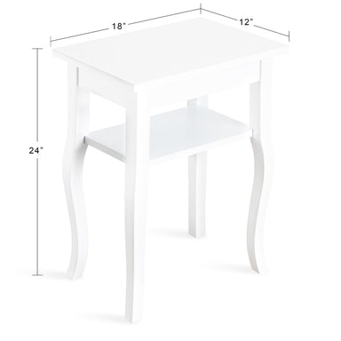 Side Table White 18x12x24 2