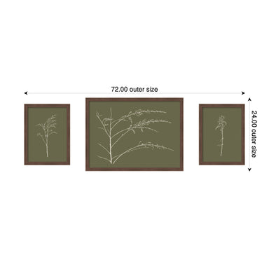 Framed Art Set 3 Piece Set 15x20/24x32 Florence Medium Brown 2