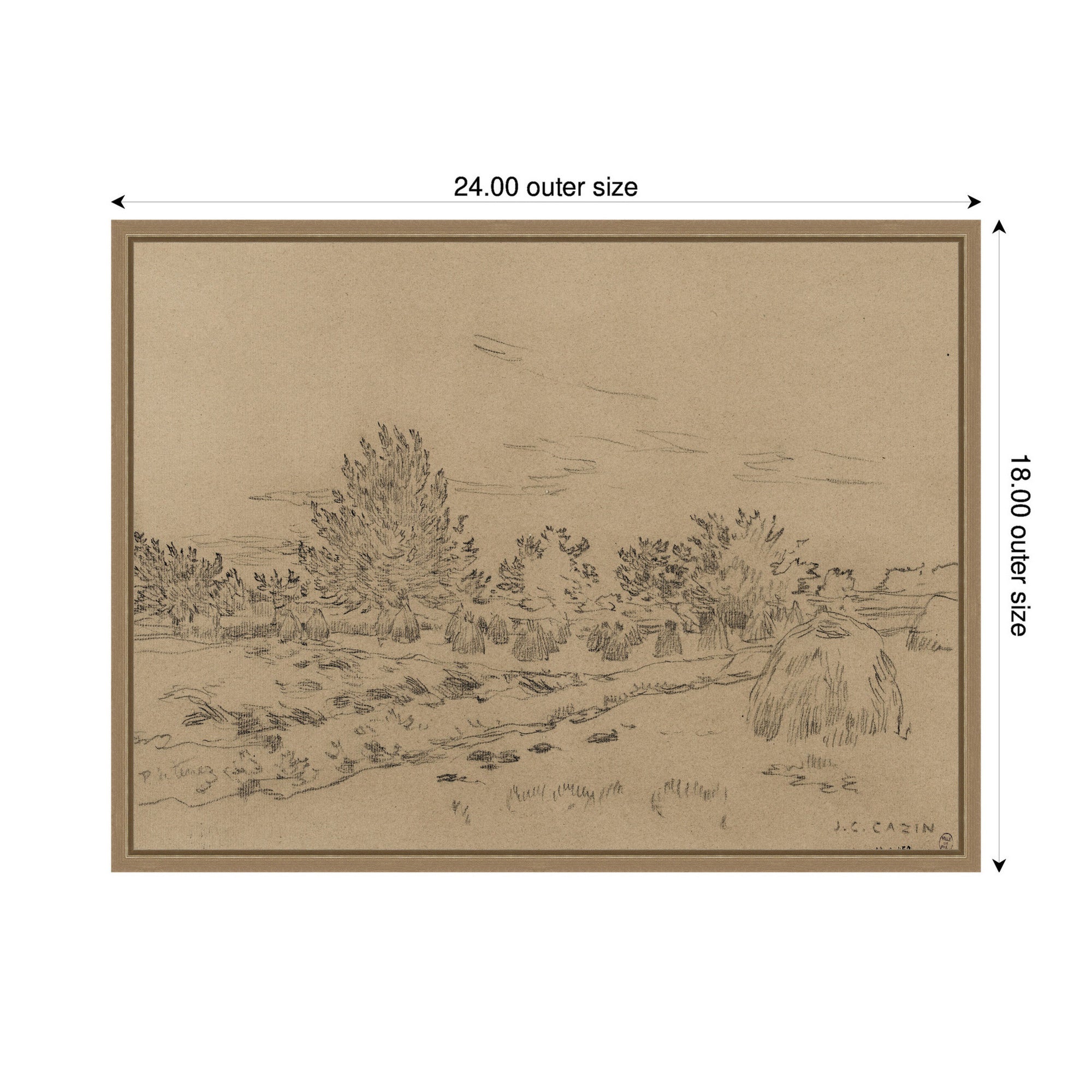 Framed Canvas 24x18 Sylvie Dark Gold 2
