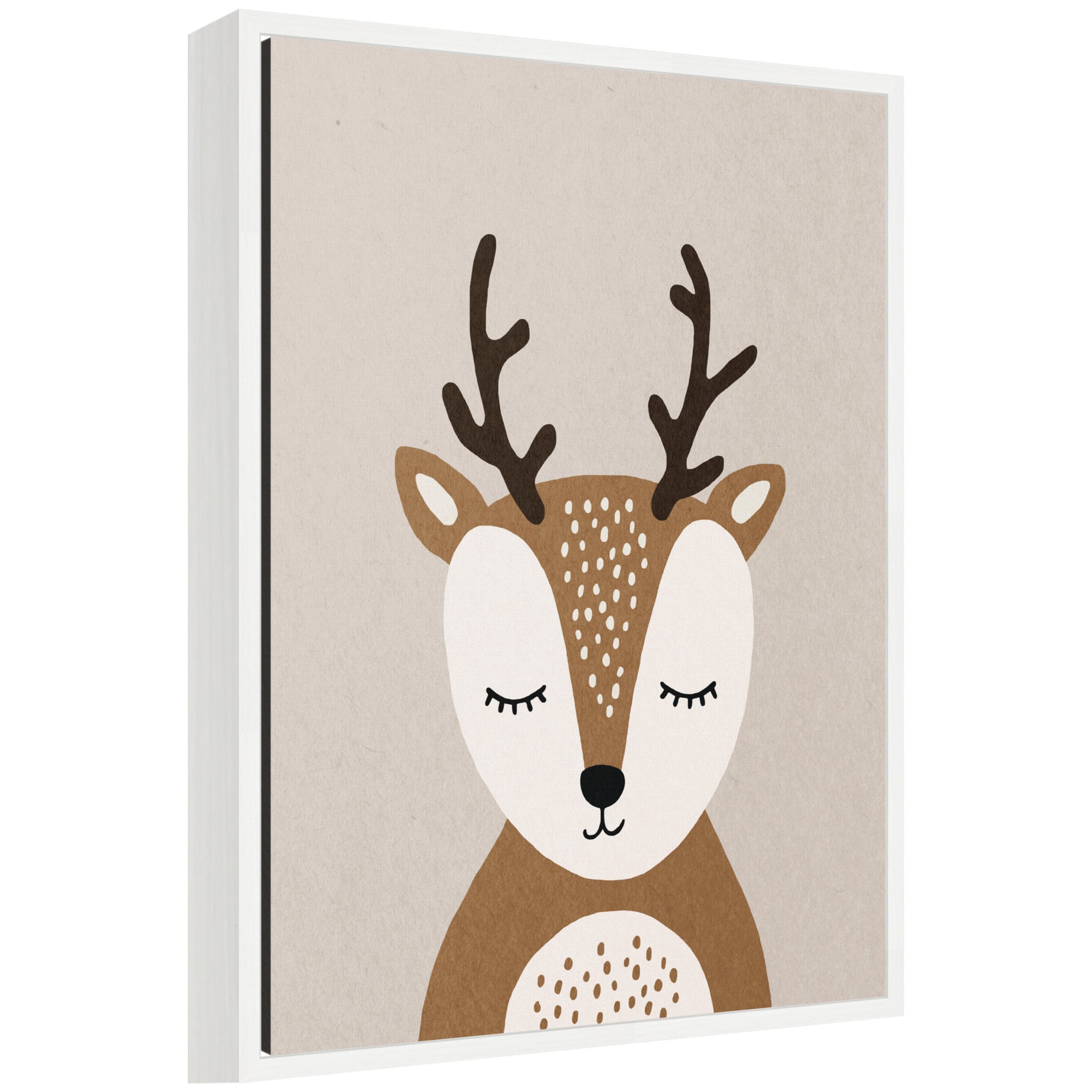 Deer by July Art Prints Framed Canvas Wall Art Print