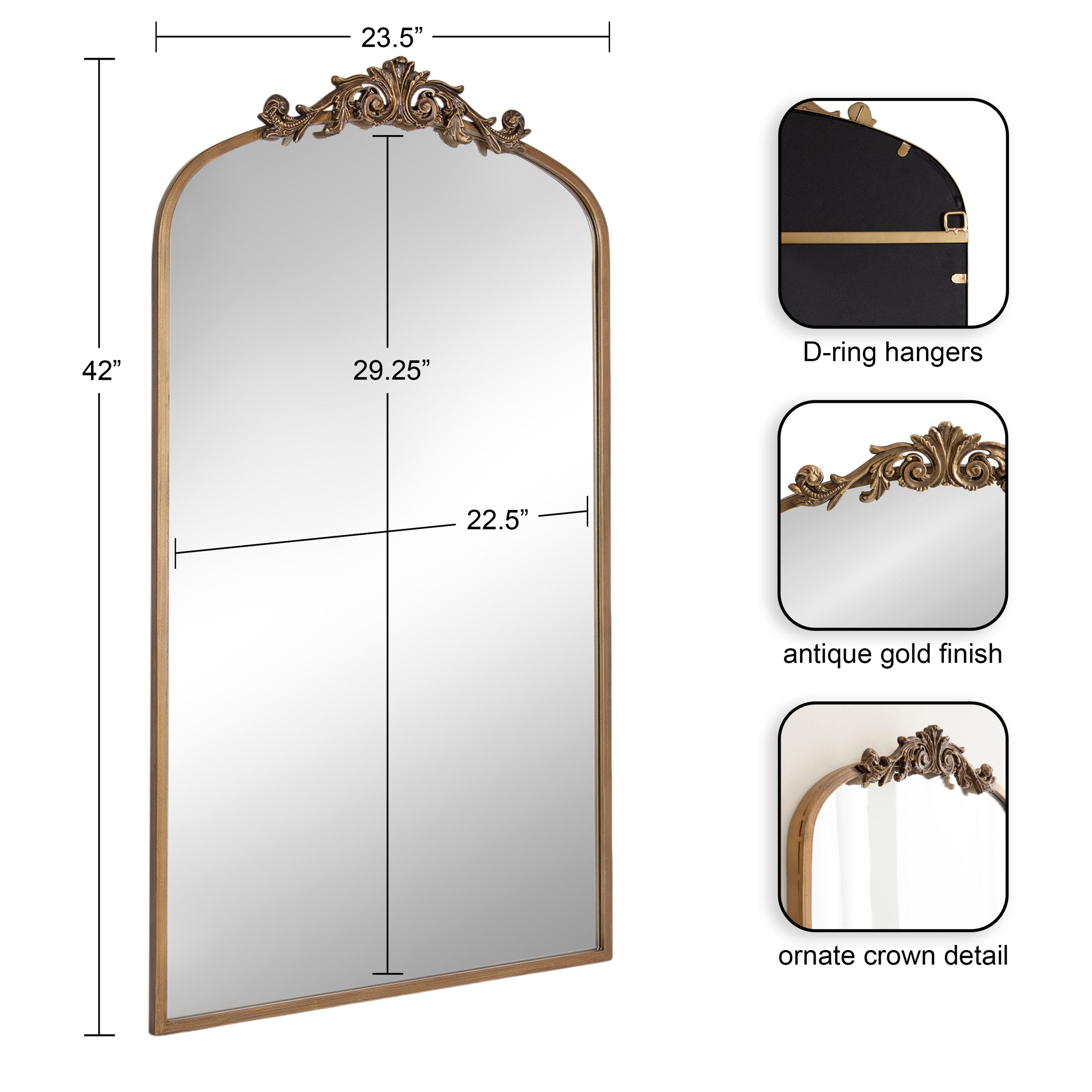 Full Length Mirror 24x42 Gold 2