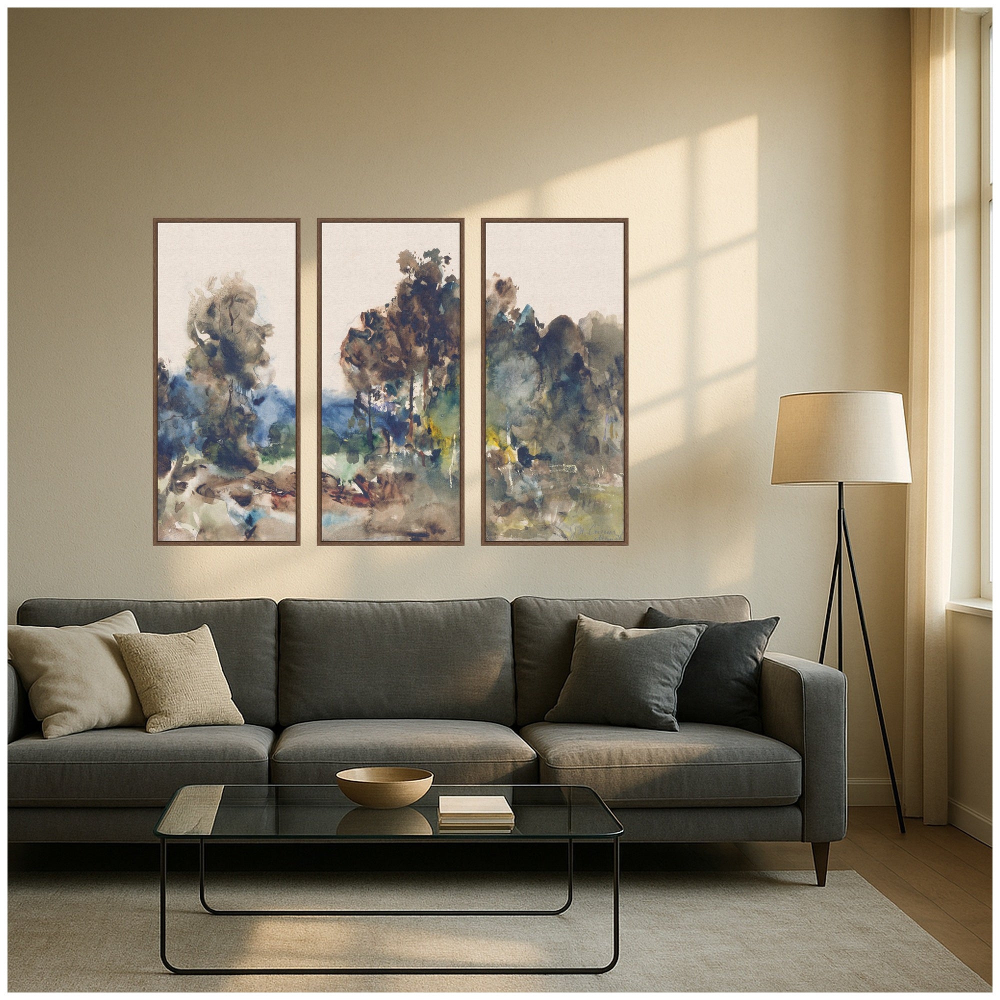 Art Set 3 Piece Set 18x40 Sylvie Walnut 7