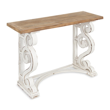 Console Table Rustic Brown White 42x14x30 1