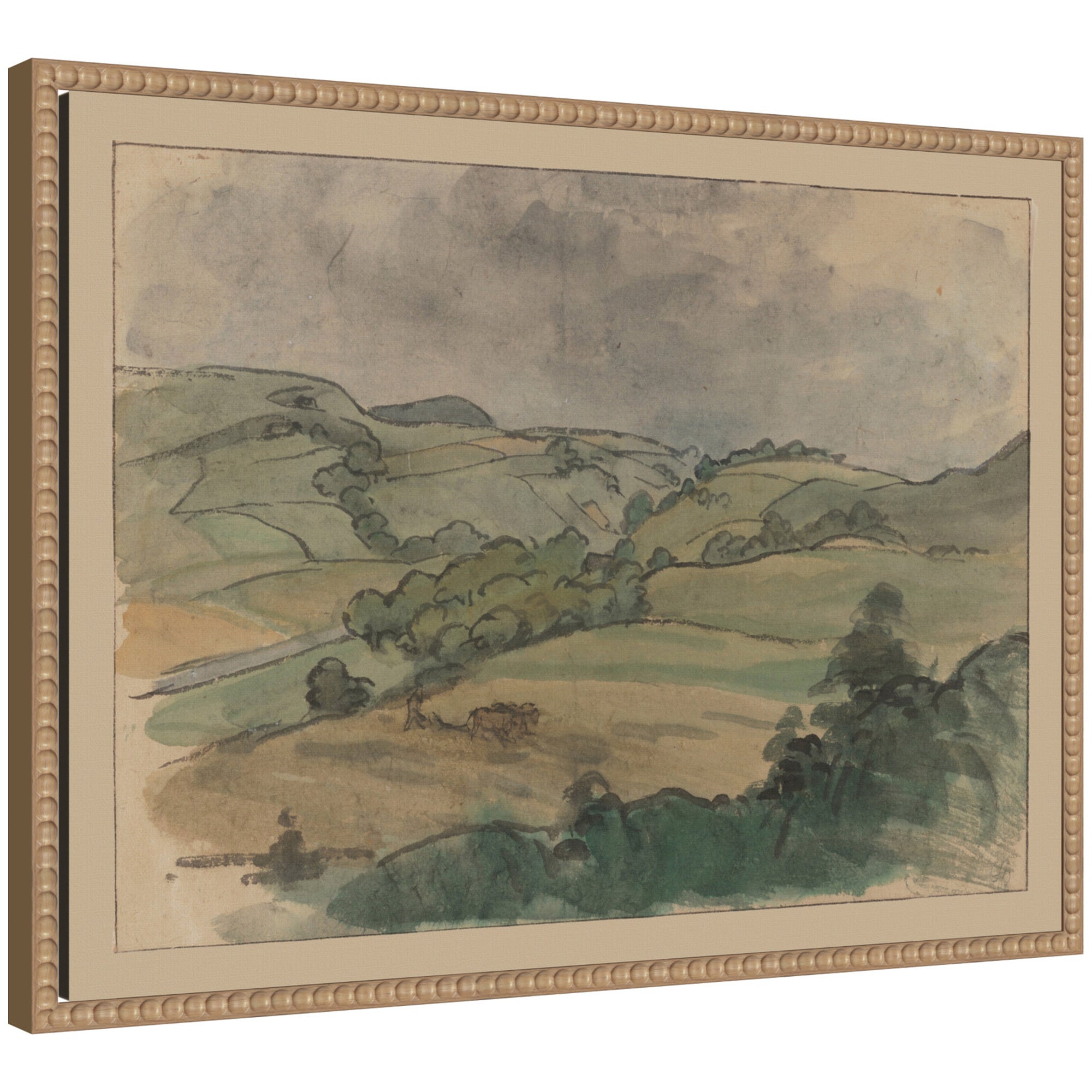 Framed Canvas 24x18 Sylvie Beaded Rustic Natural 1