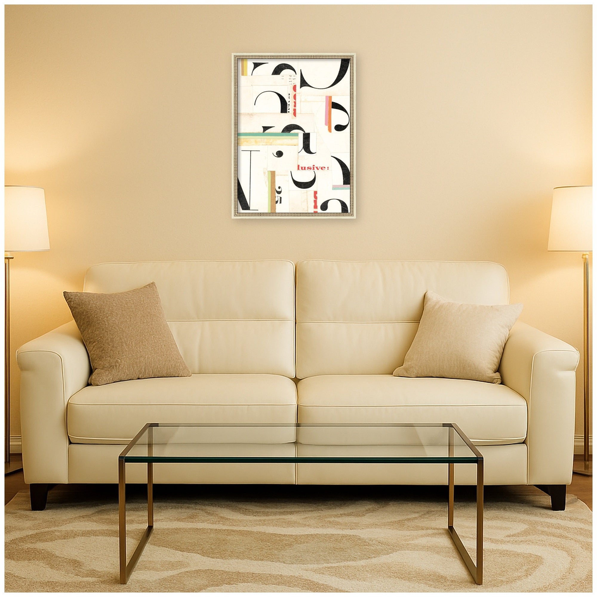 Typography White by Felicia Dadak Framed Mounted Canvas Wall Art Print