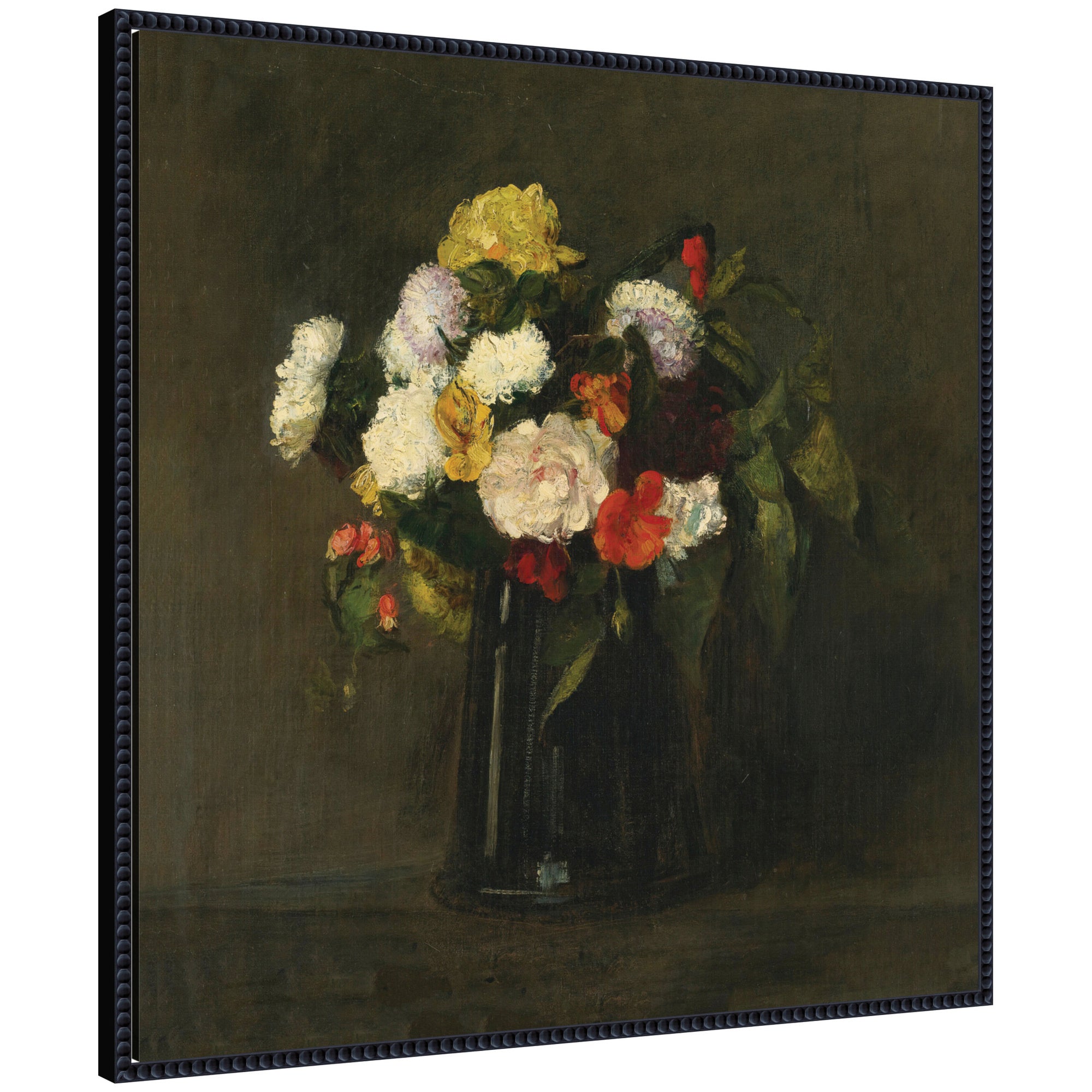 Framed Canvas 30x30 Sylvie Beaded Black 1