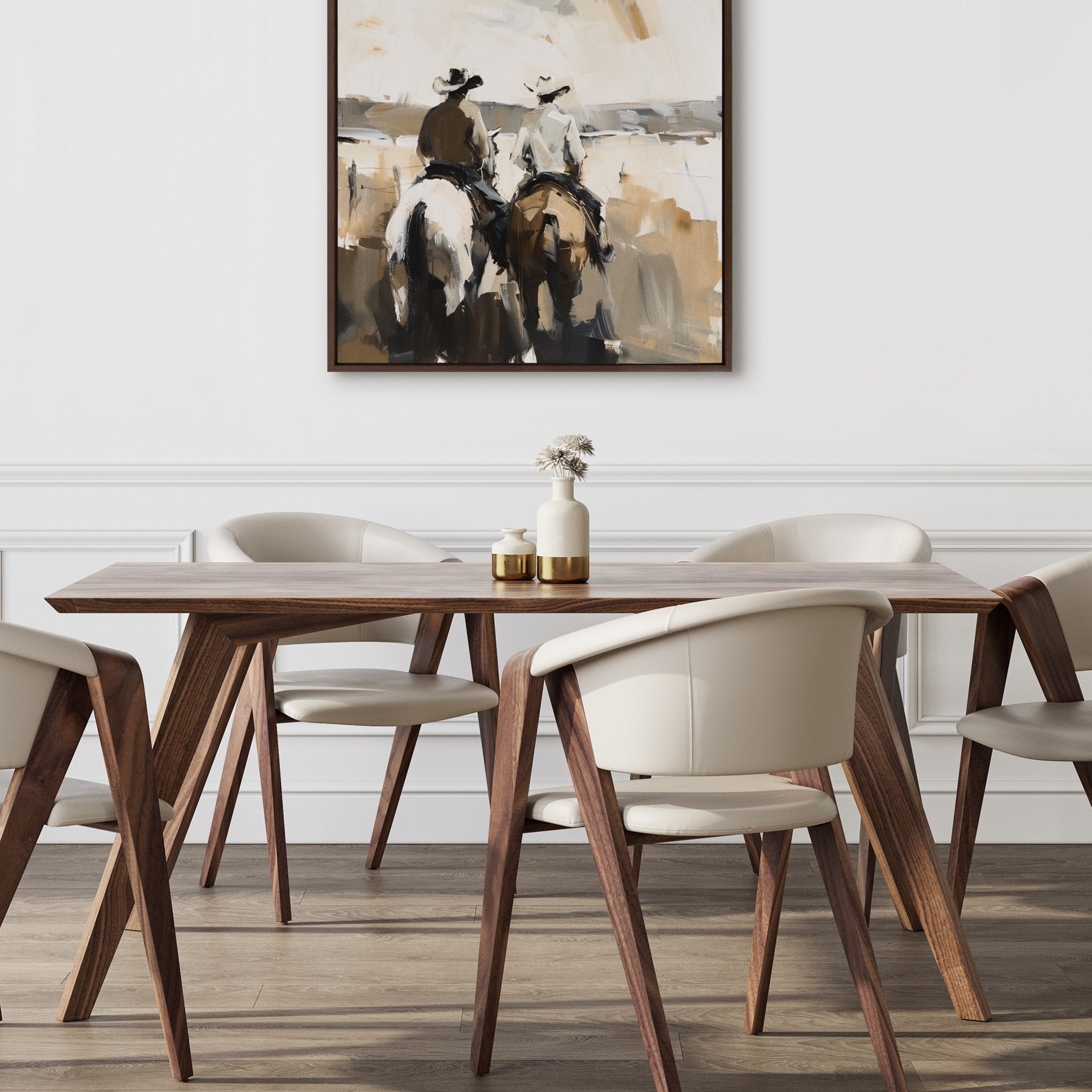 Framed Canvas 30x30 Sylvie Walnut 5