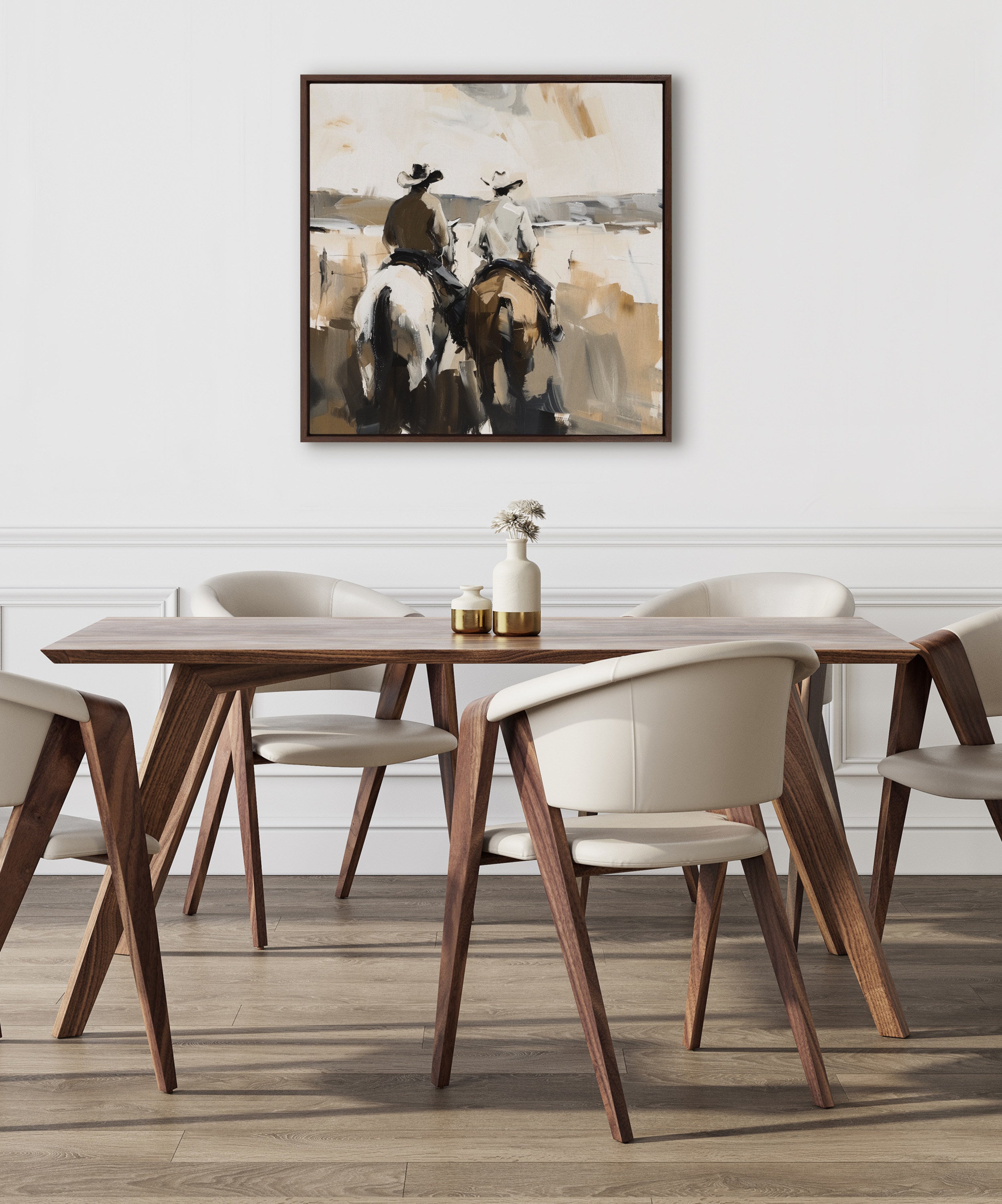 Framed Canvas 30x30 Sylvie Walnut 5