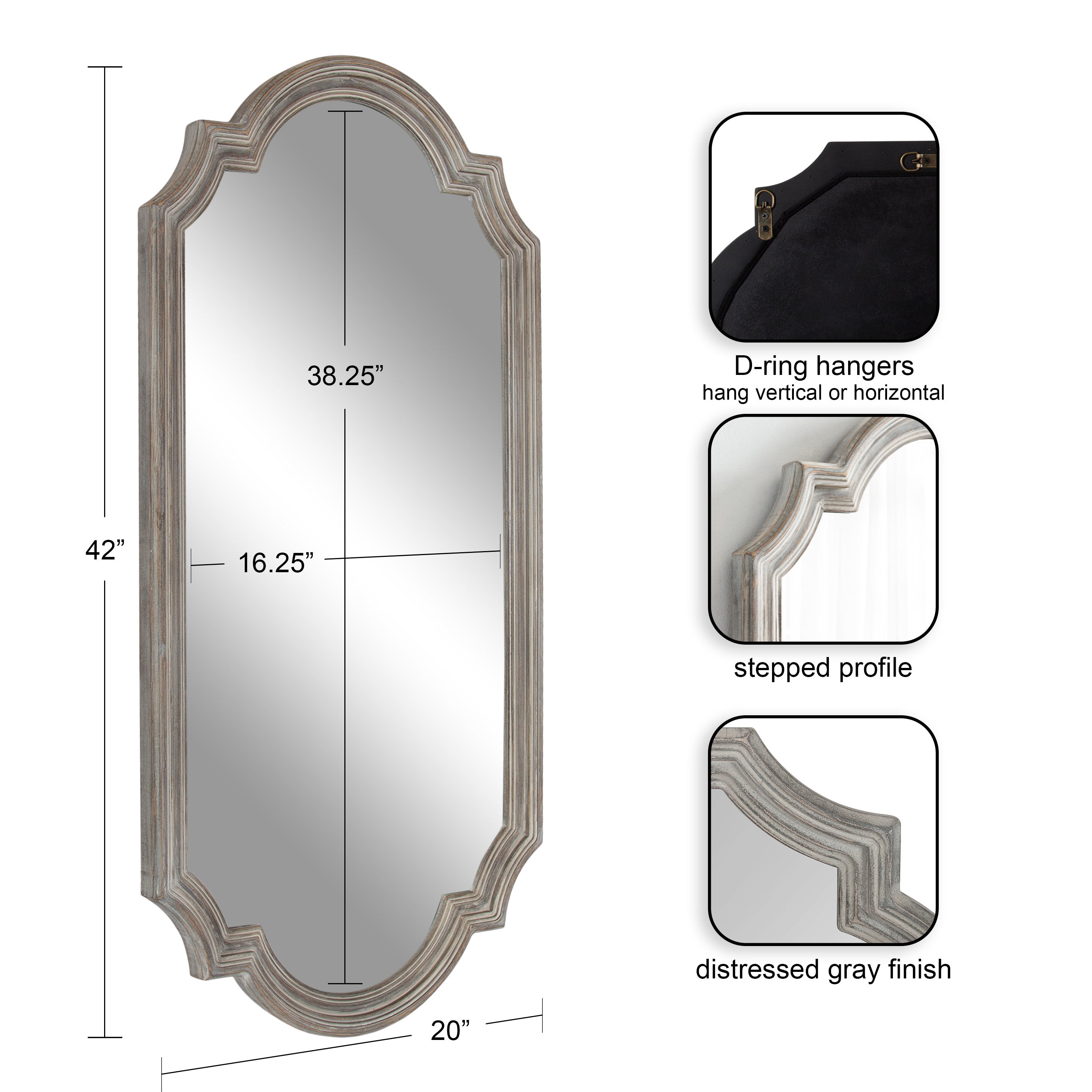 Full Length Mirror Gray 20x42 2